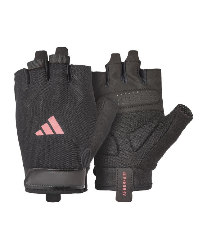Imagen 3 de Guantes entrenamiento essential adidas - Negro / Rosa Negro / Rosa