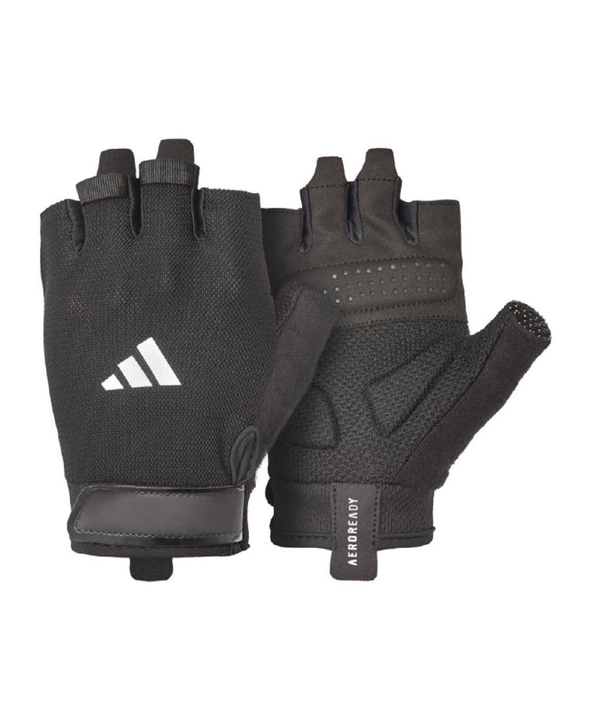 Imagen 3 de Guantes entrenamiento essential adidas - Negro / Blanco Negro / Blanco