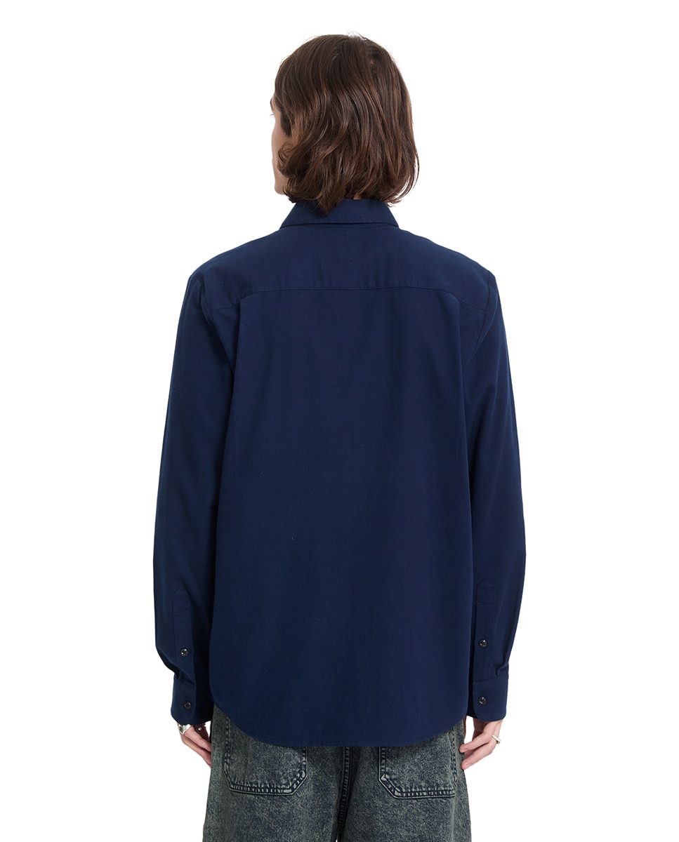 Imagen 2 de Camisa de hombre con corte clásico y estampado liso - Volcom - Azul marino Azul marino