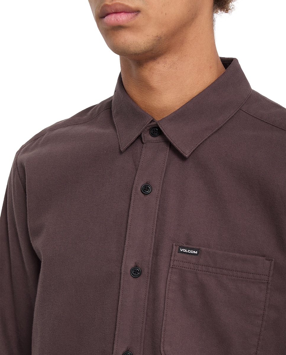 Imagen 6 de Camisa de hombre con corte clásico y estampado liso - Volcom - Ciruela Ciruela