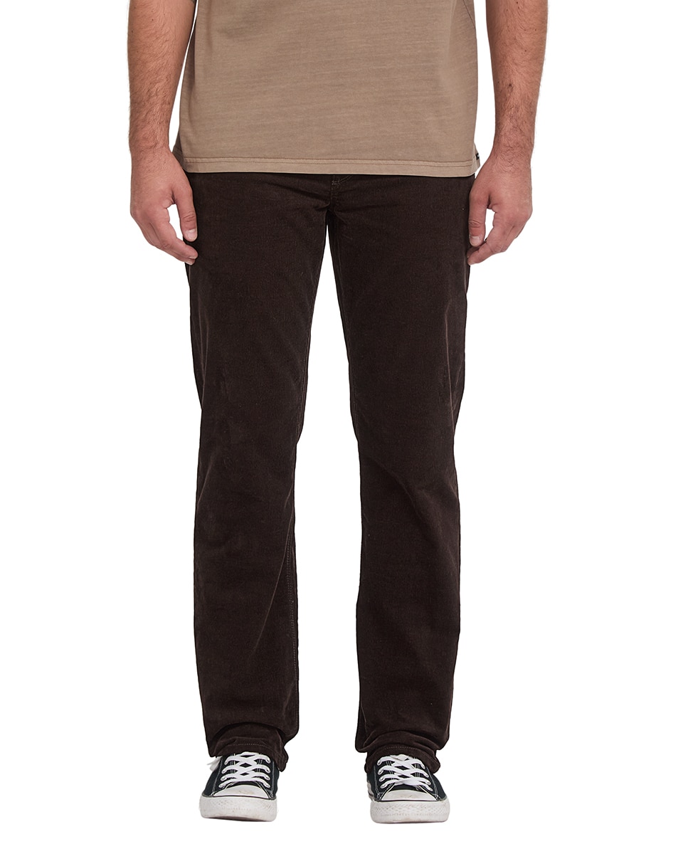 Imagen 1 de Pantalón de pana de hombre con corte regular y cinco bolsillos Marrón chocolate