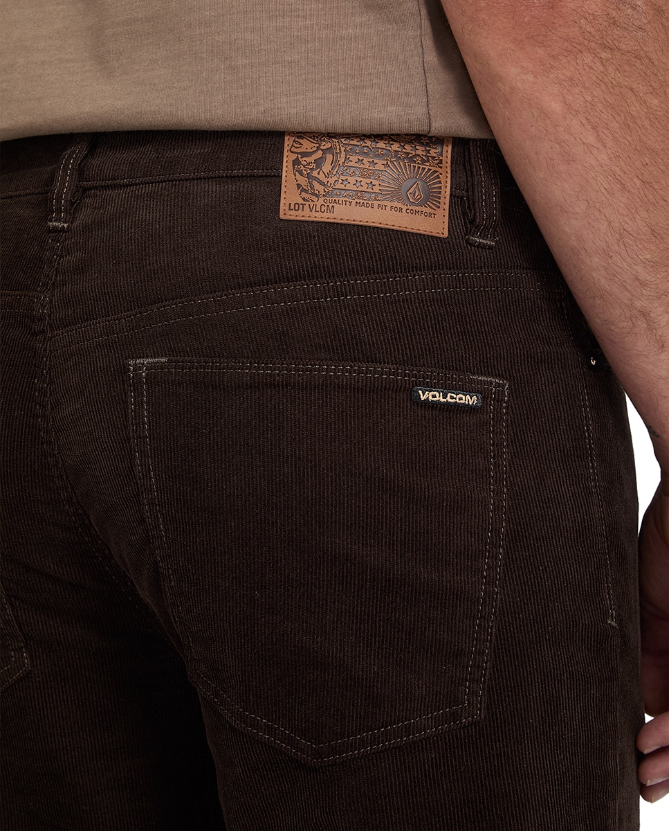 Imagen 5 de Pantalón de pana de hombre con corte regular y cinco bolsillos - Volcom - Marrón chocolate Marrón chocolate