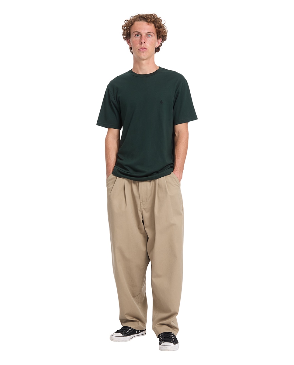 Imagen 3 de Camiseta de hombre de manga corta y cuello redondo - Volcom - Burdeos Verde oscuro