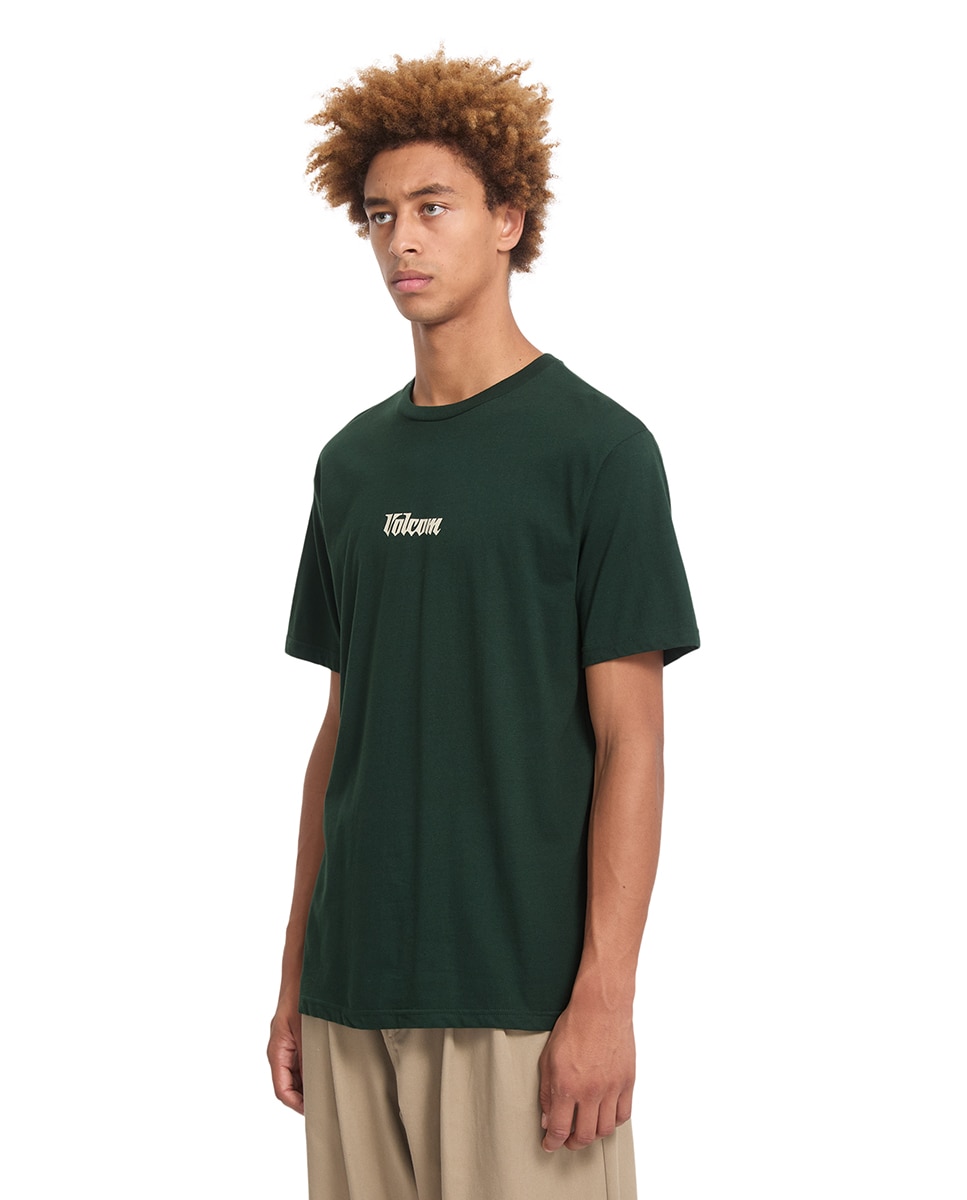 Imagen 4 de Camiseta de hombre de manga corta y cuello redondo - Volcom - Verde oscuro Verde oscuro