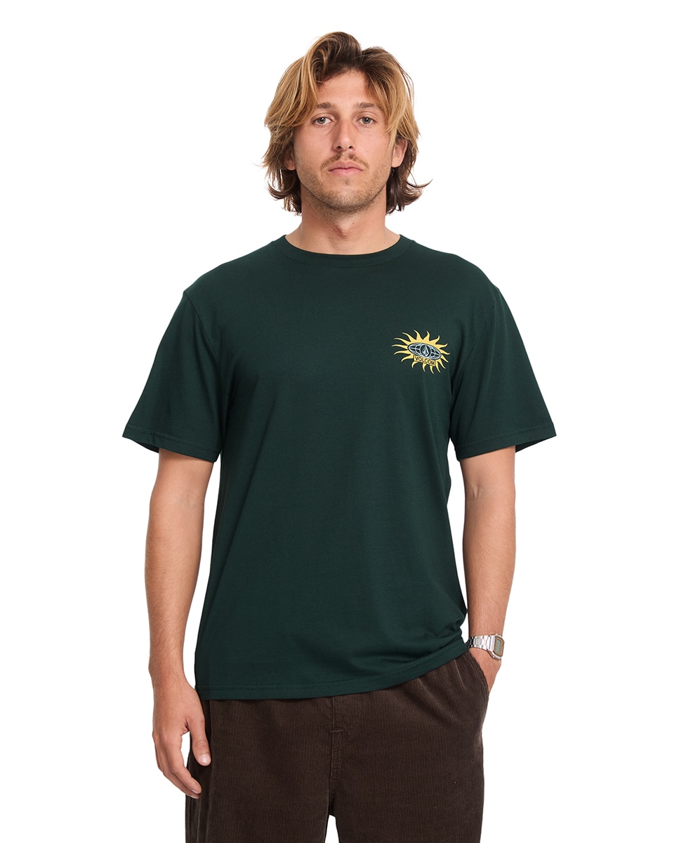 Imagen 1 de Camiseta de hombre de manga corta y cuello redondo Verde oscuro
