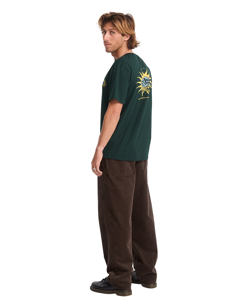 Imagen 3 de Camiseta de hombre de manga corta y cuello redondo - Volcom - Verde oscuro Verde oscuro