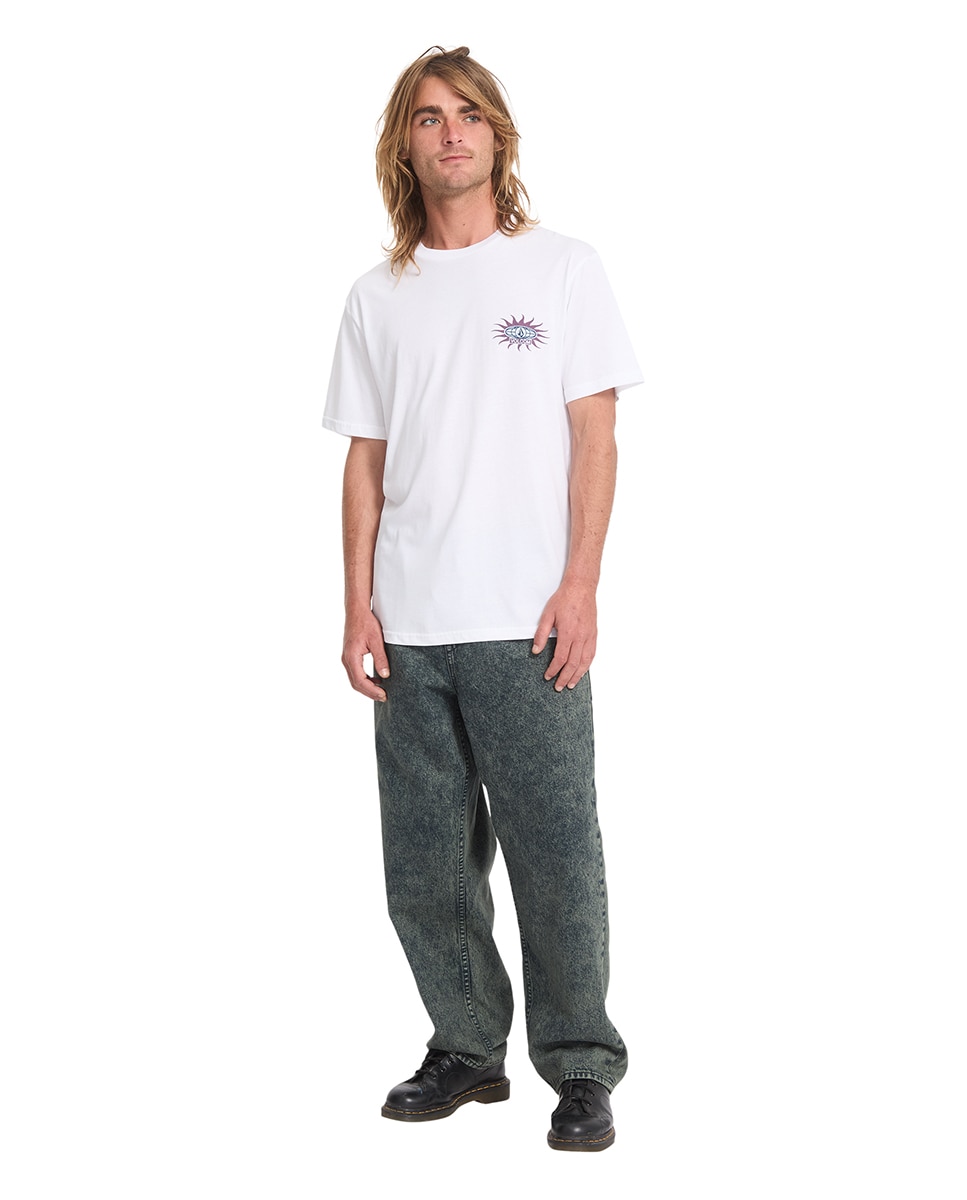 Imagen 3 de Camiseta de hombre de manga corta y cuello redondo - Volcom - Blanco Blanco