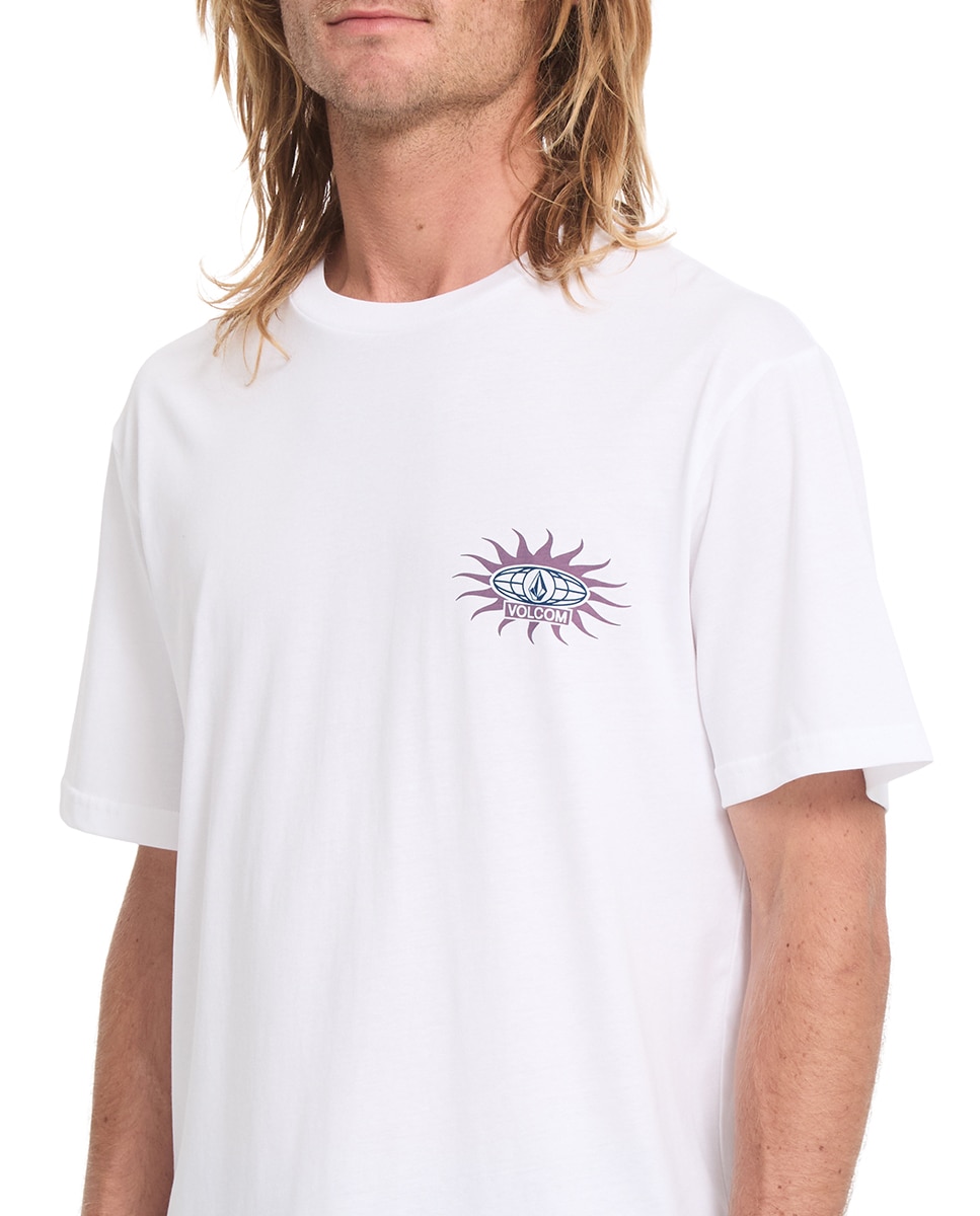 Imagen 4 de Camiseta de hombre de manga corta y cuello redondo - Volcom - Blanco Blanco