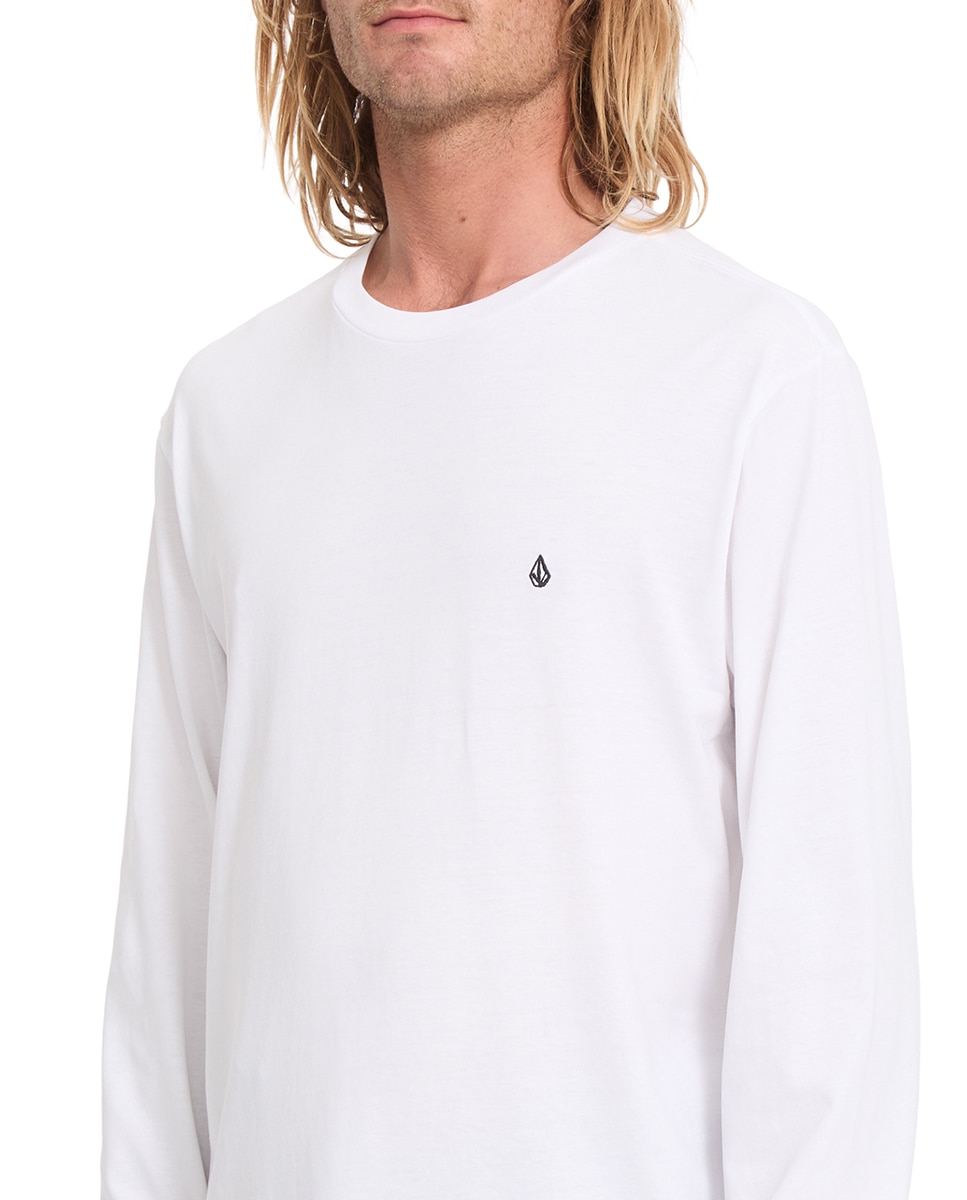Imagen 4 de Camiseta de hombre de manga larga y cuello redondo - Volcom - Blanco Blanco