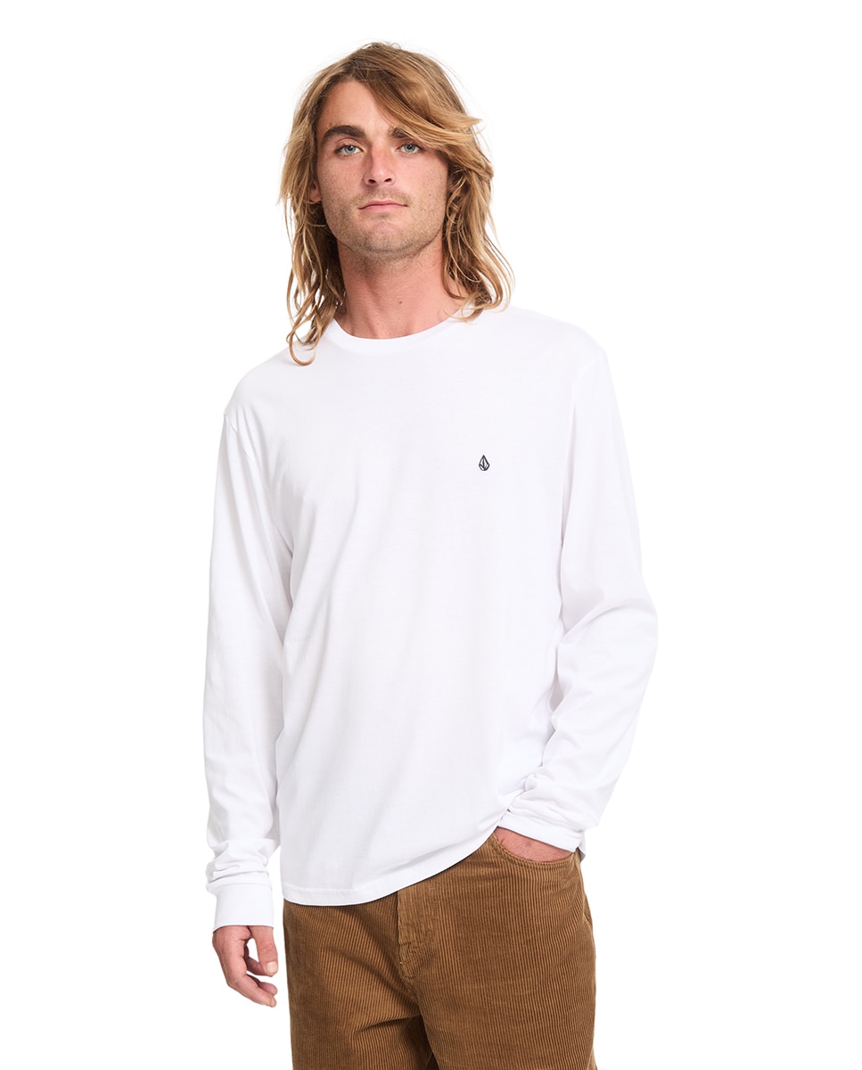 Imagen 5 de Camiseta de hombre de manga larga y cuello redondo - Volcom - Blanco Blanco