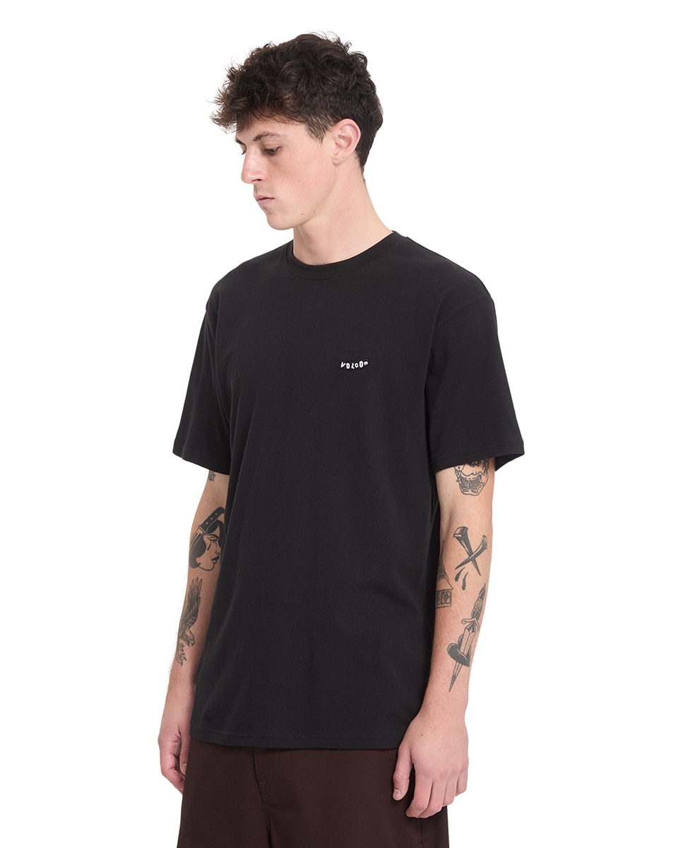 Imagen 4 de Camiseta de hombre de manga corta y cuello redondo - Volcom - Negro Negro