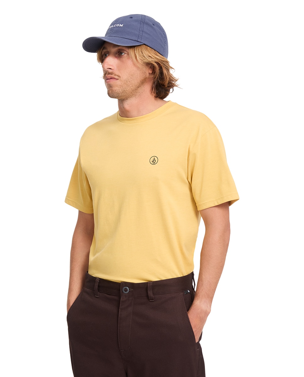 Imagen 5 de Camiseta de hombre de manga corta y cuello redondo - Volcom - Mostaza Mostaza