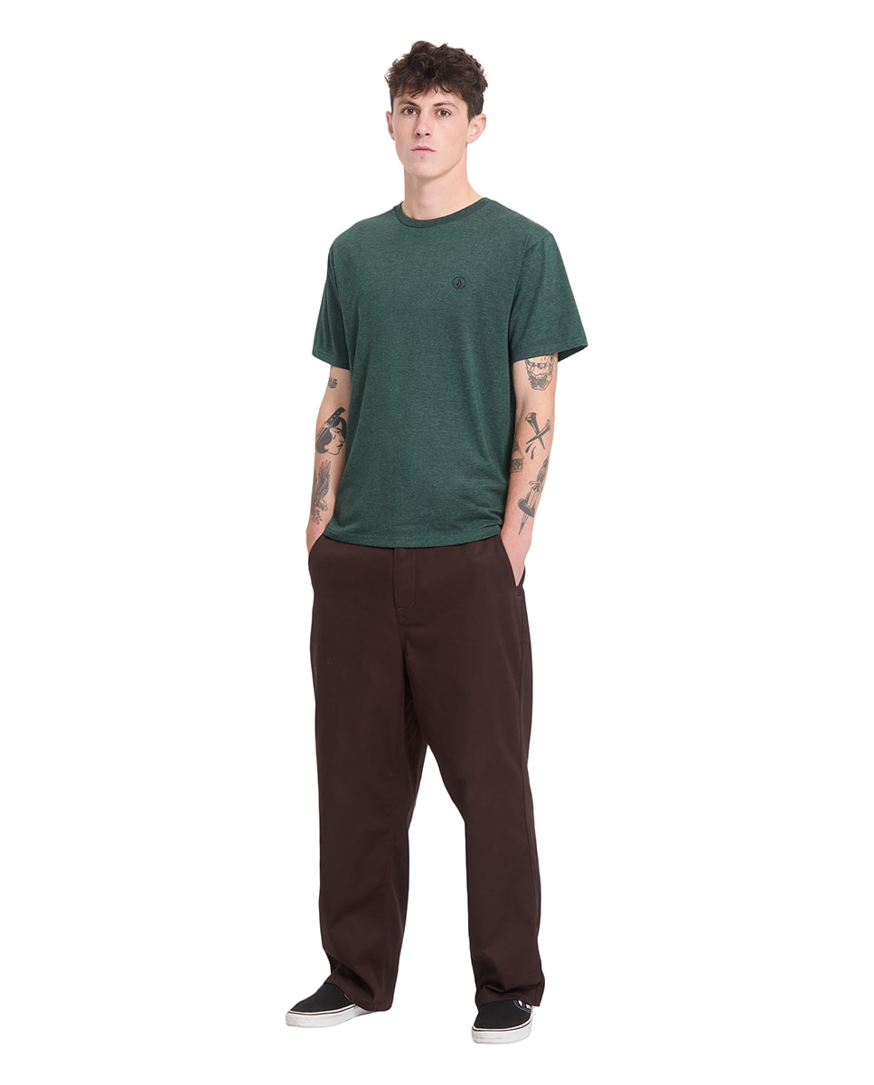Imagen 3 de Camiseta de hombre de manga corta y cuello redondo - Volcom - Verde oscuro Verde oscuro