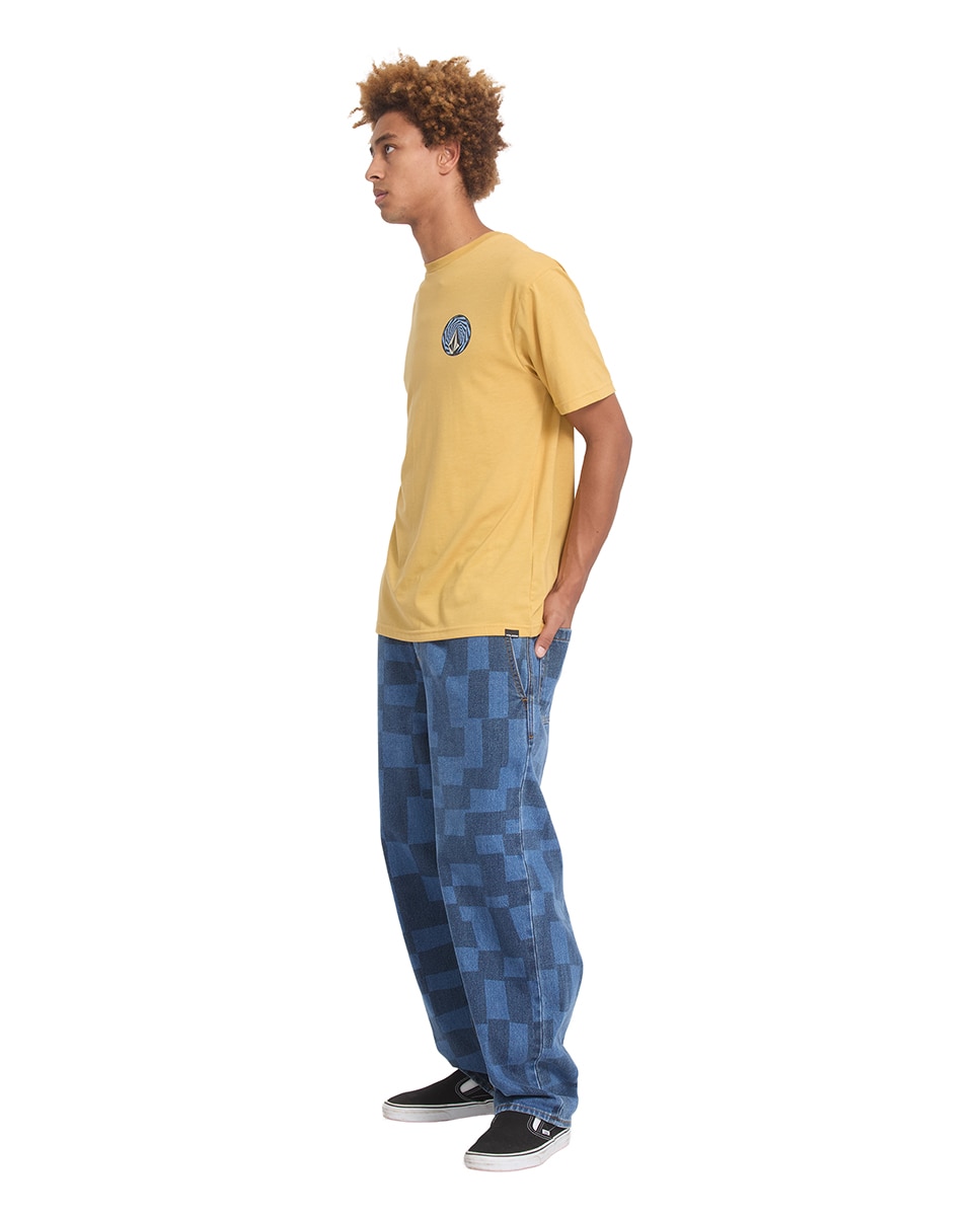 Imagen 3 de Camiseta de hombre de manga corta y cuello redondo - Volcom - Mostaza Mostaza