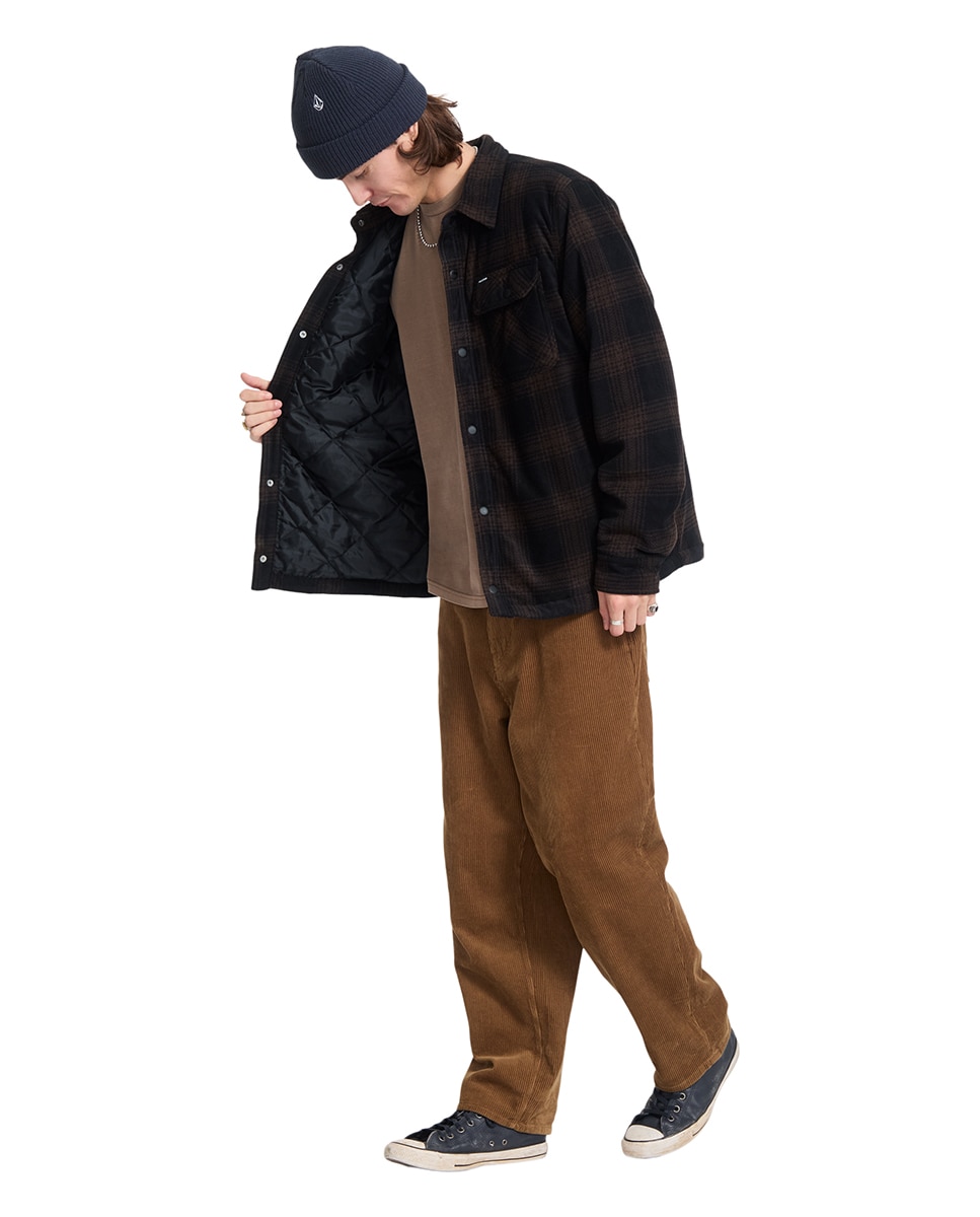 Imagen 3 de Sobrecamisa de hombre con corte clásico y estampado a cuadros - Volcom - Marrón chocolate Marrón chocolate