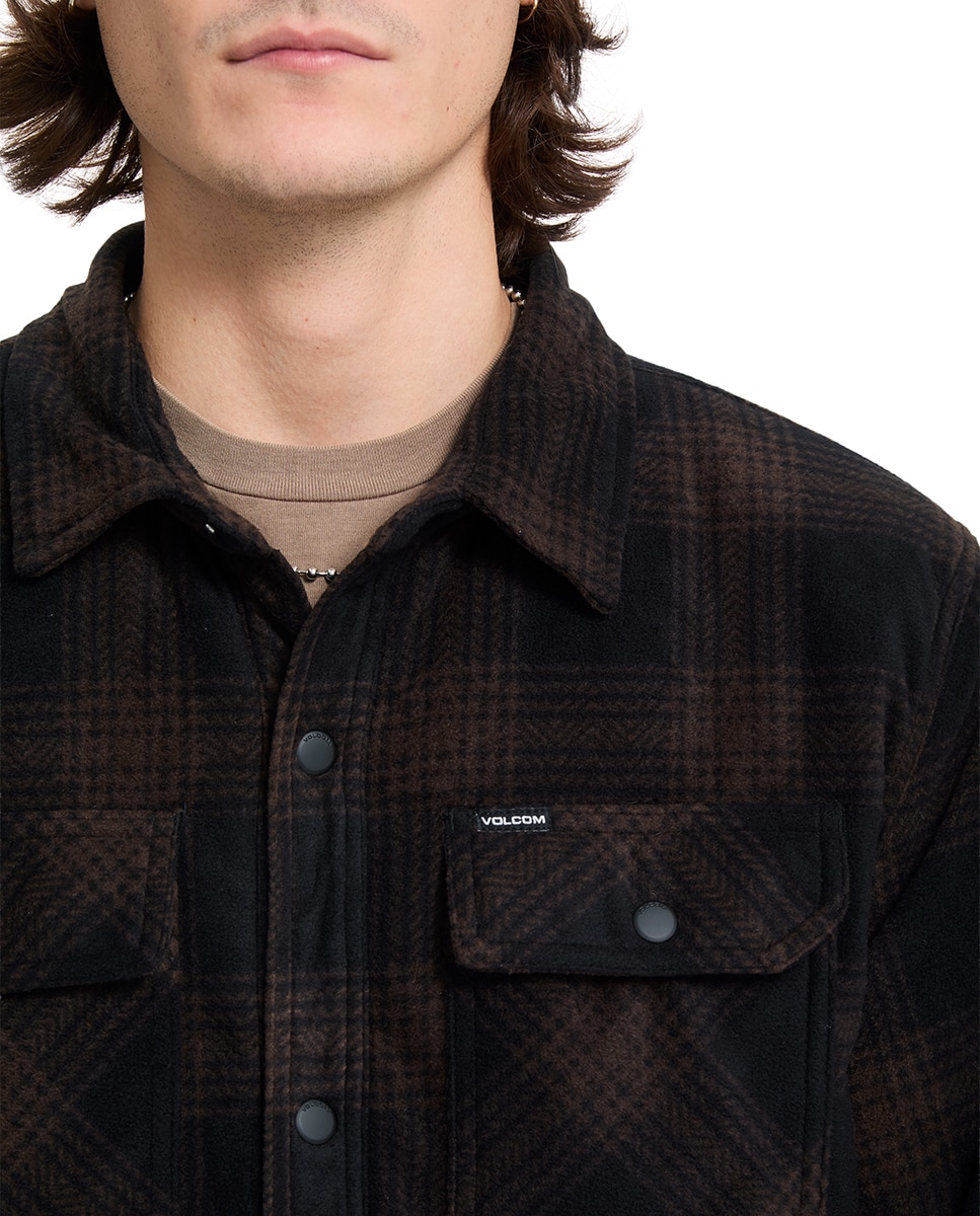 Imagen 6 de Sobrecamisa de hombre con corte clásico y estampado a cuadros - Volcom - Marrón chocolate Marrón chocolate