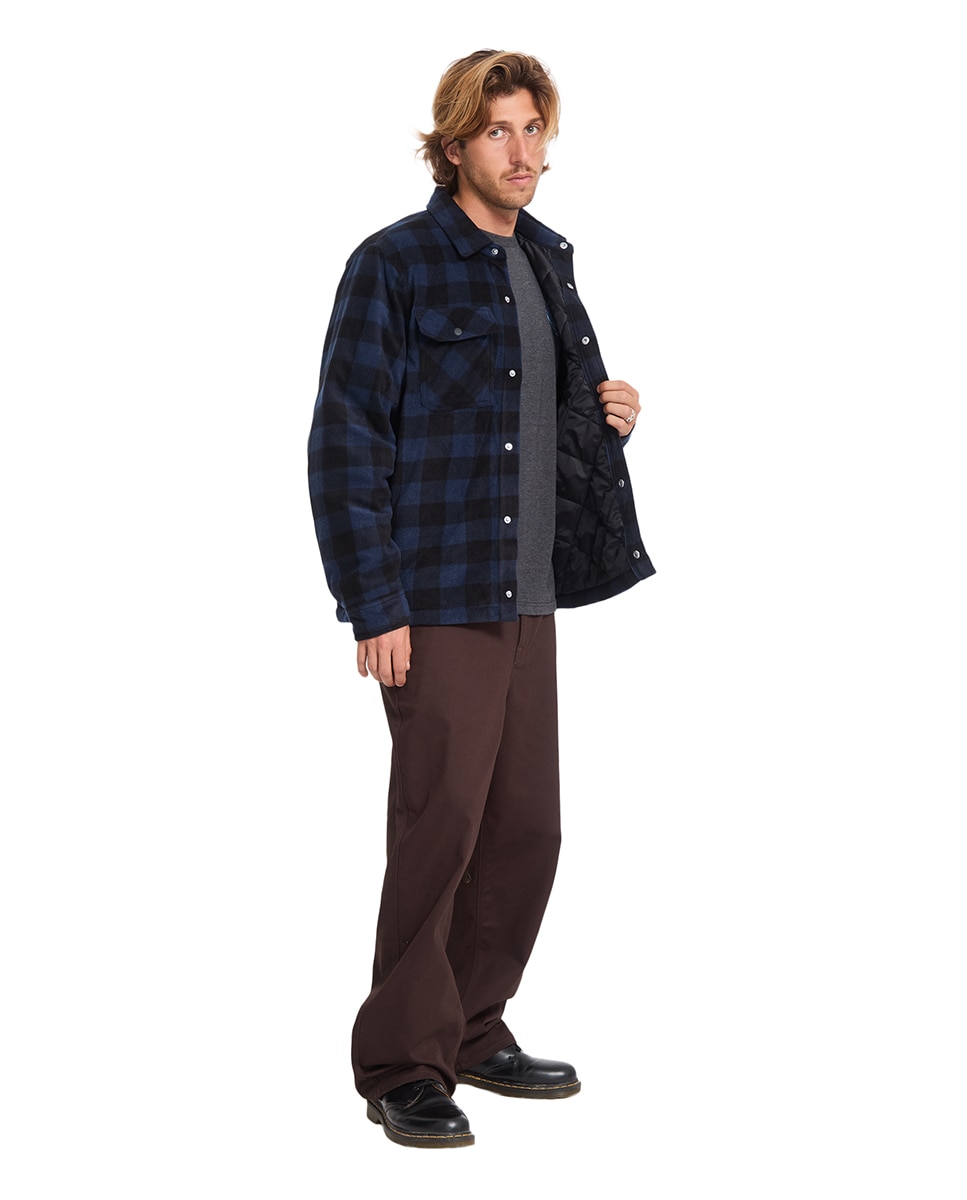 Imagen 5 de Sobrecamisa de hombre con corte clásico y estampado a cuadros - Volcom - Azul marino Azul marino