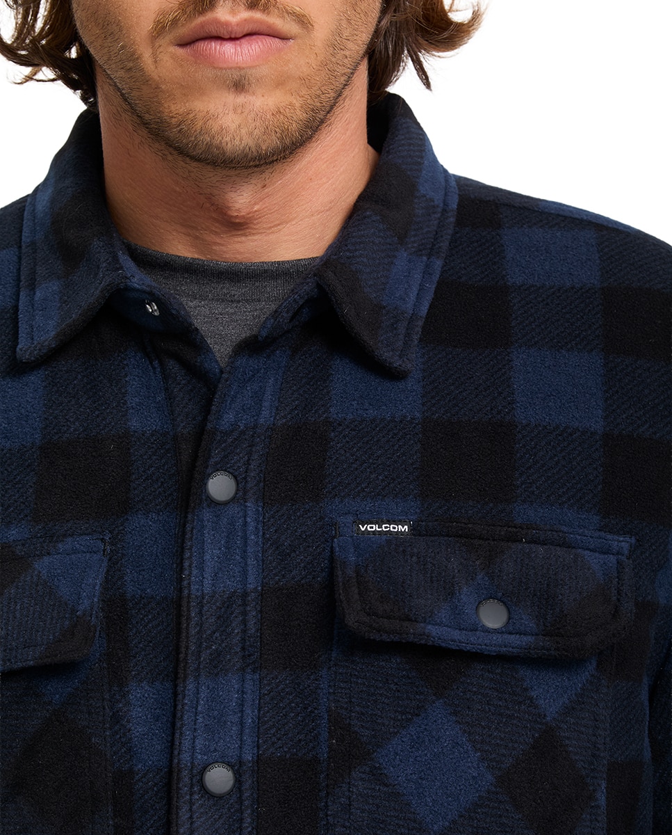 Imagen 6 de Sobrecamisa de hombre con corte clásico y estampado a cuadros - Volcom - Azul marino Azul marino