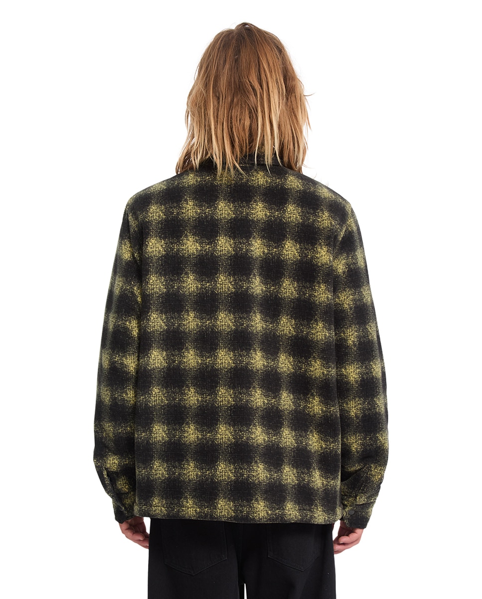 Imagen 2 de Sobrecamisa de hombre con corte clásico y estampado a cuadros - Volcom - Mostaza Mostaza