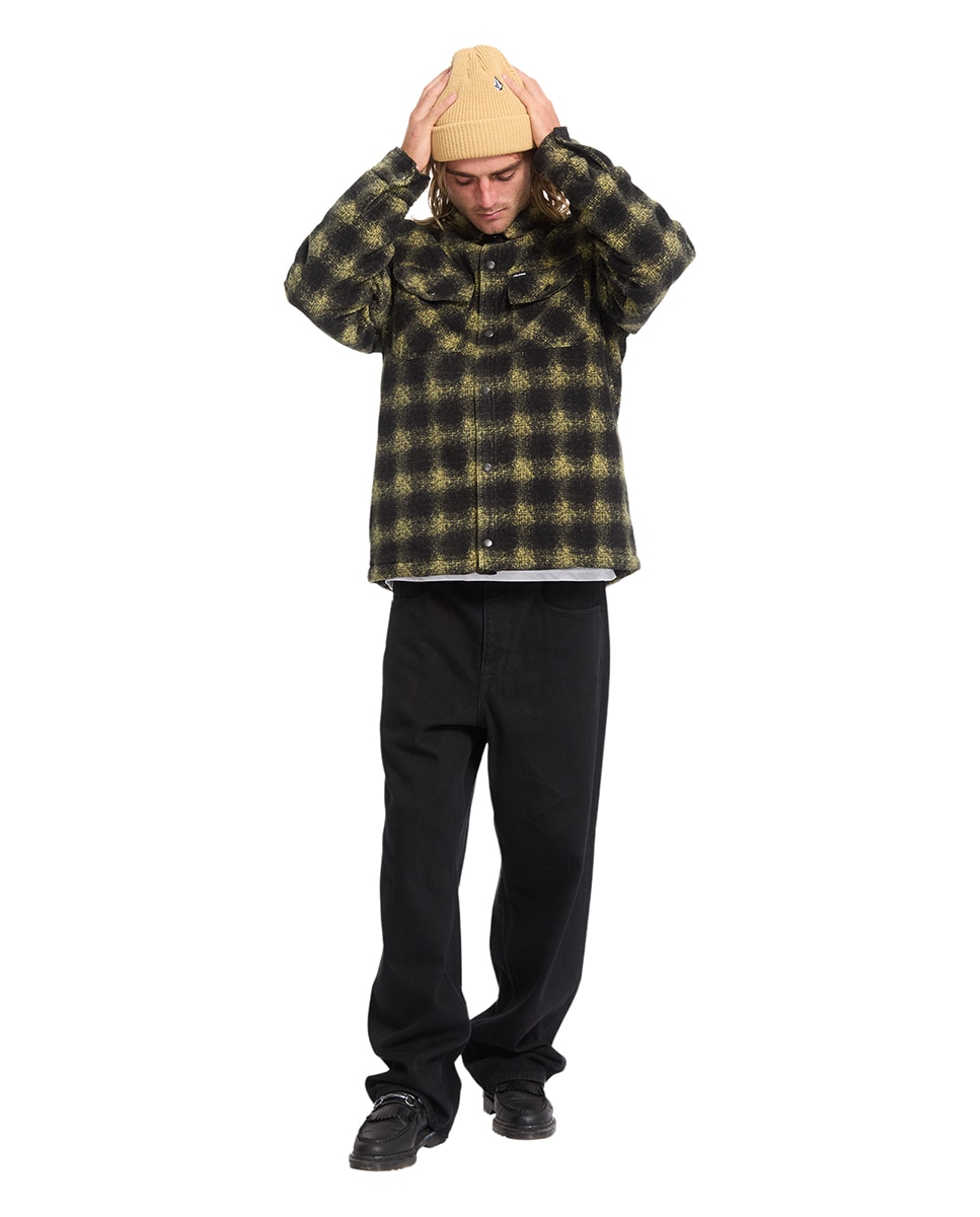 Imagen 5 de Sobrecamisa de hombre con corte clásico y estampado a cuadros - Volcom - Mostaza Mostaza