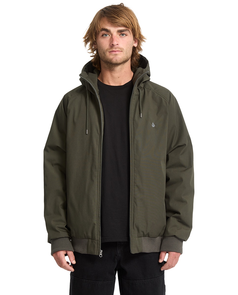 Imagen 1 de Parka de hombre con capucha y corte normal Verde pardo