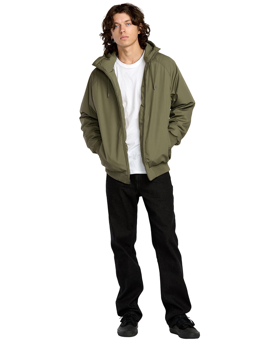Imagen 3 de Parka de hombre con capucha y corte normal - Volcom - Verde oscuro Verde oscuro