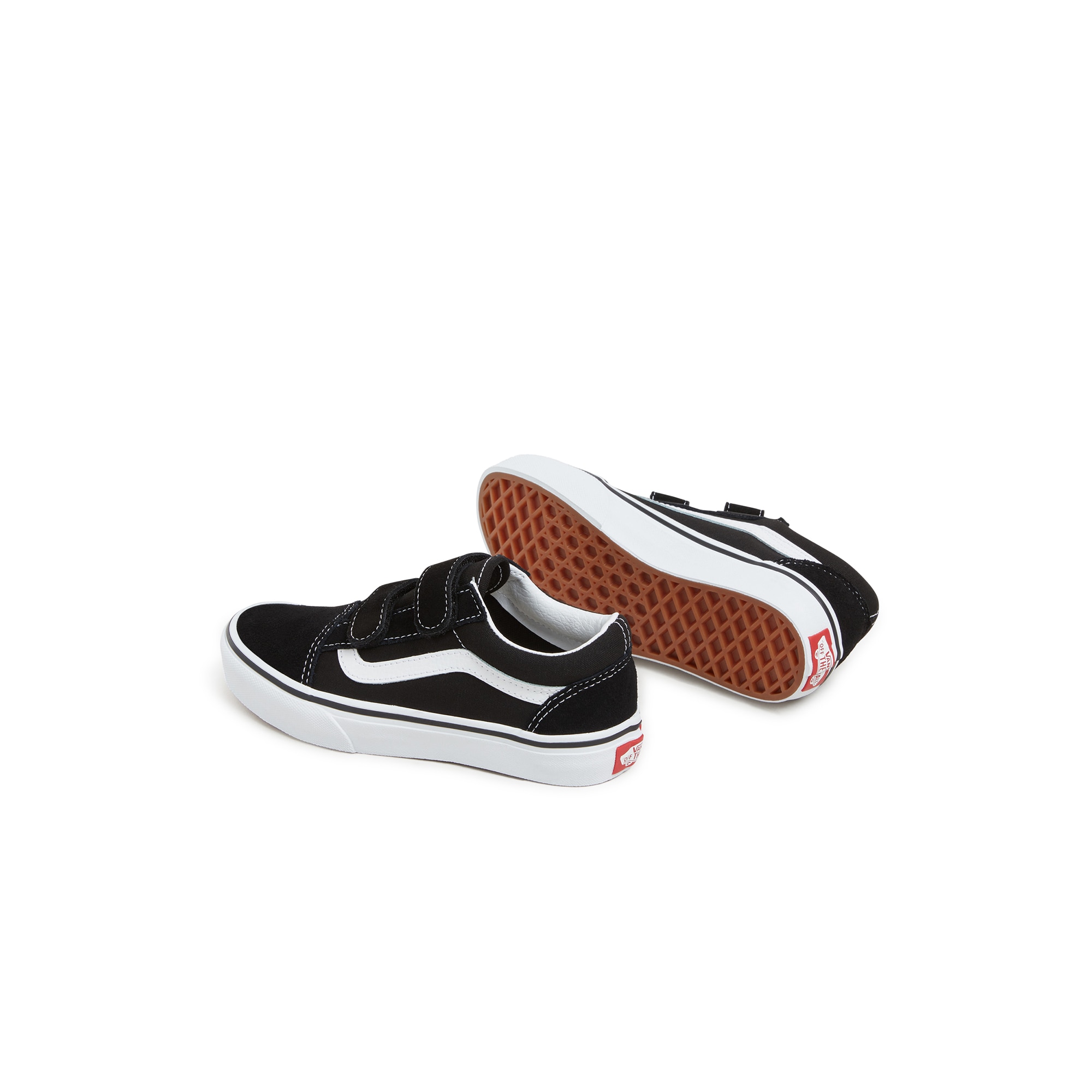Zapatilla casual de niños Old Skool Velcro Vans - Negro / Blanco Negro / Blanco-3