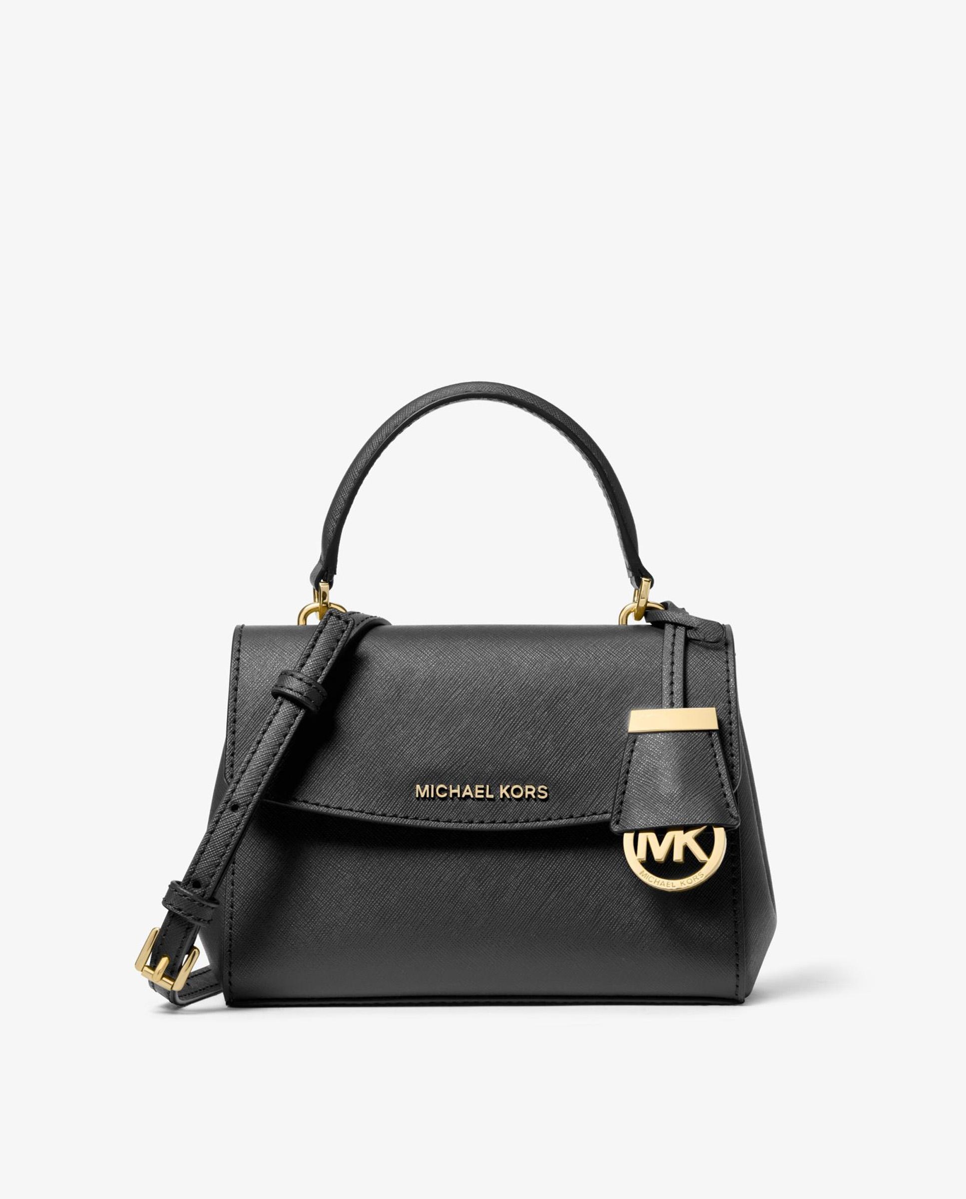 Bandolera de mujer ava extrapequeña de piel saffiano - Michael Michael Kors - Negro Negro-1