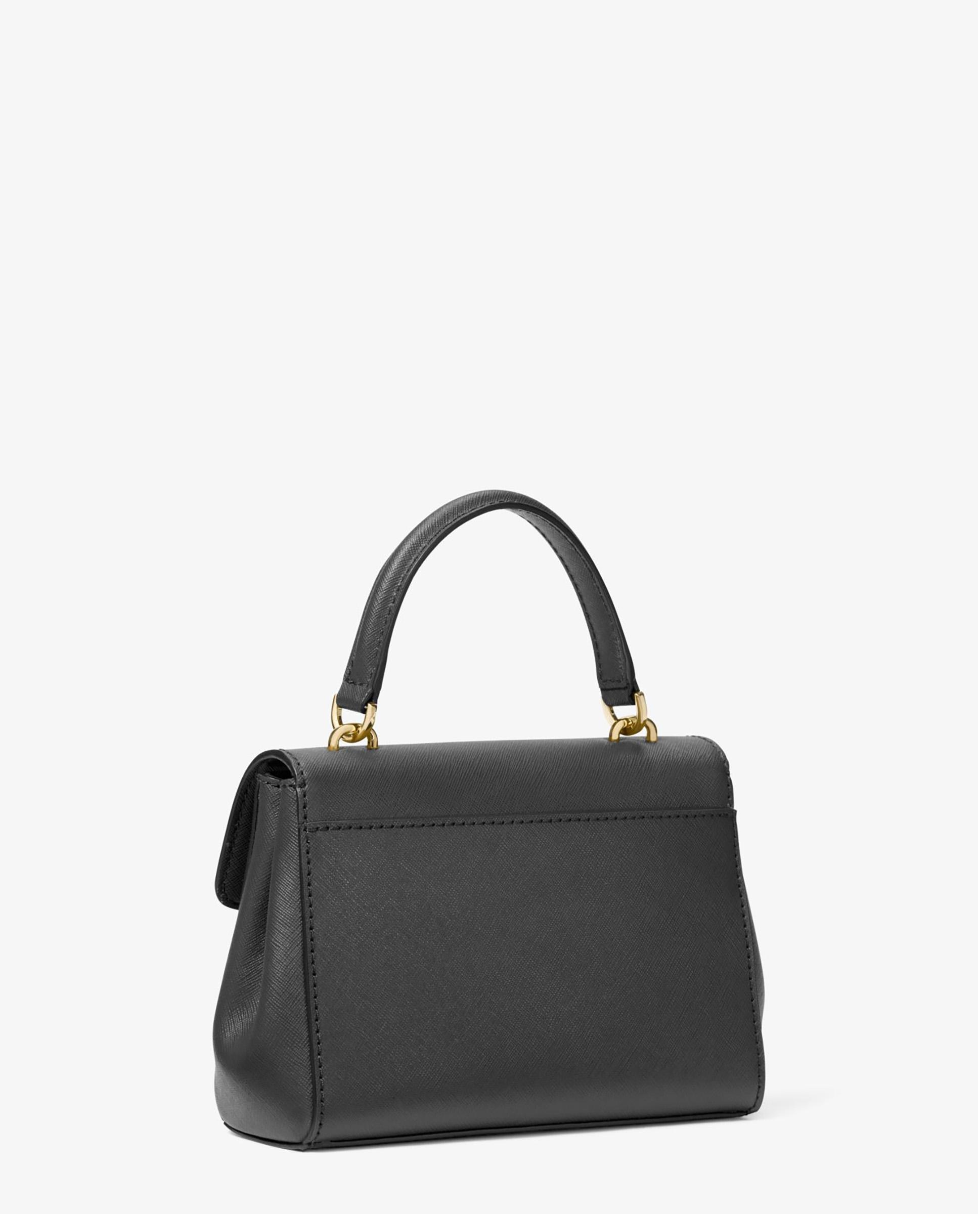 Bandolera de mujer ava extrapequeña de piel saffiano - Michael Michael Kors - Negro Negro-3