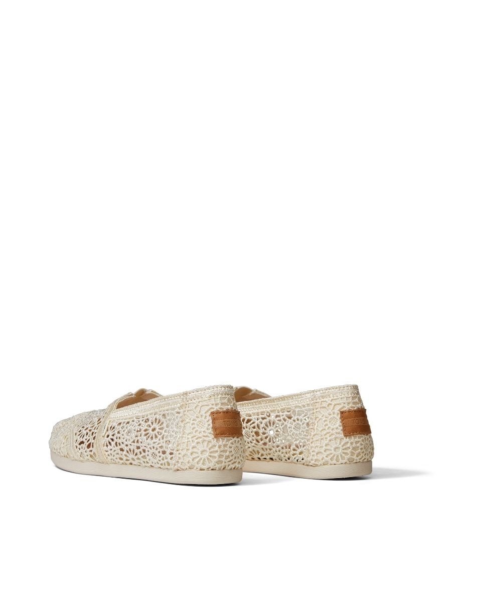 Alpargatas planas de mujer estilo crochet de lona - Toms - Marrón Marrón-3