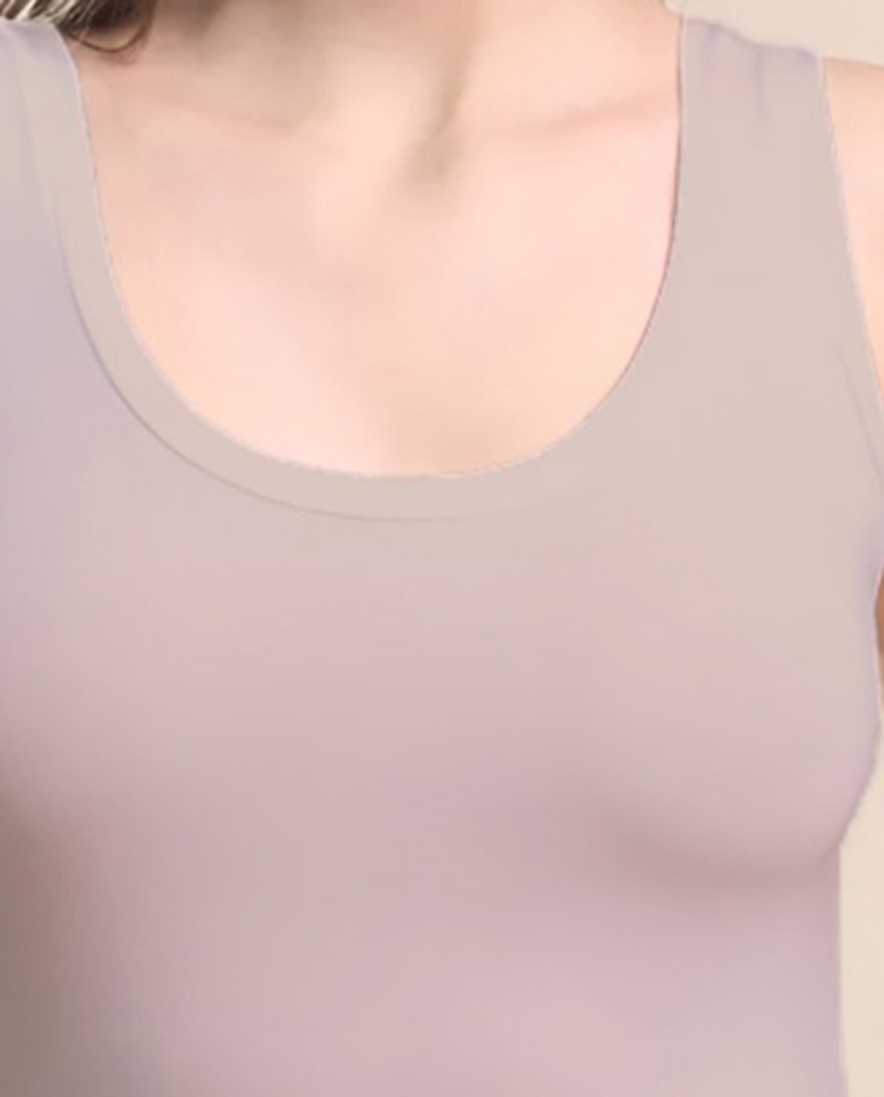 Camiseta interior de mujer sin mangas con escote redondo - Vittoria B. Intimo - Nude Nude-3