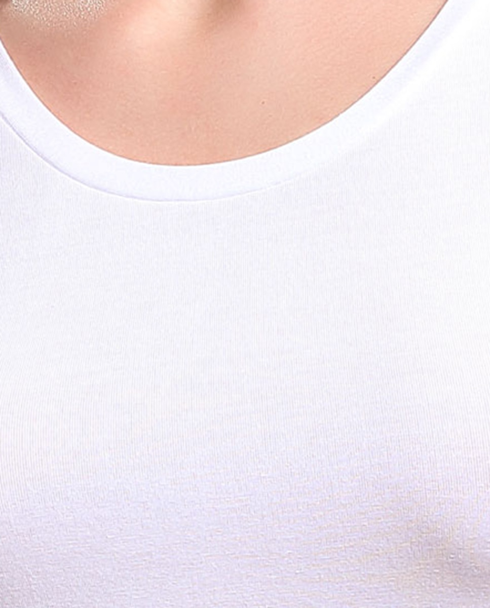 Camiseta interior de mujer de manga larga con escote redondo - Vittoria B. Intimo - Blanco Blanco-3