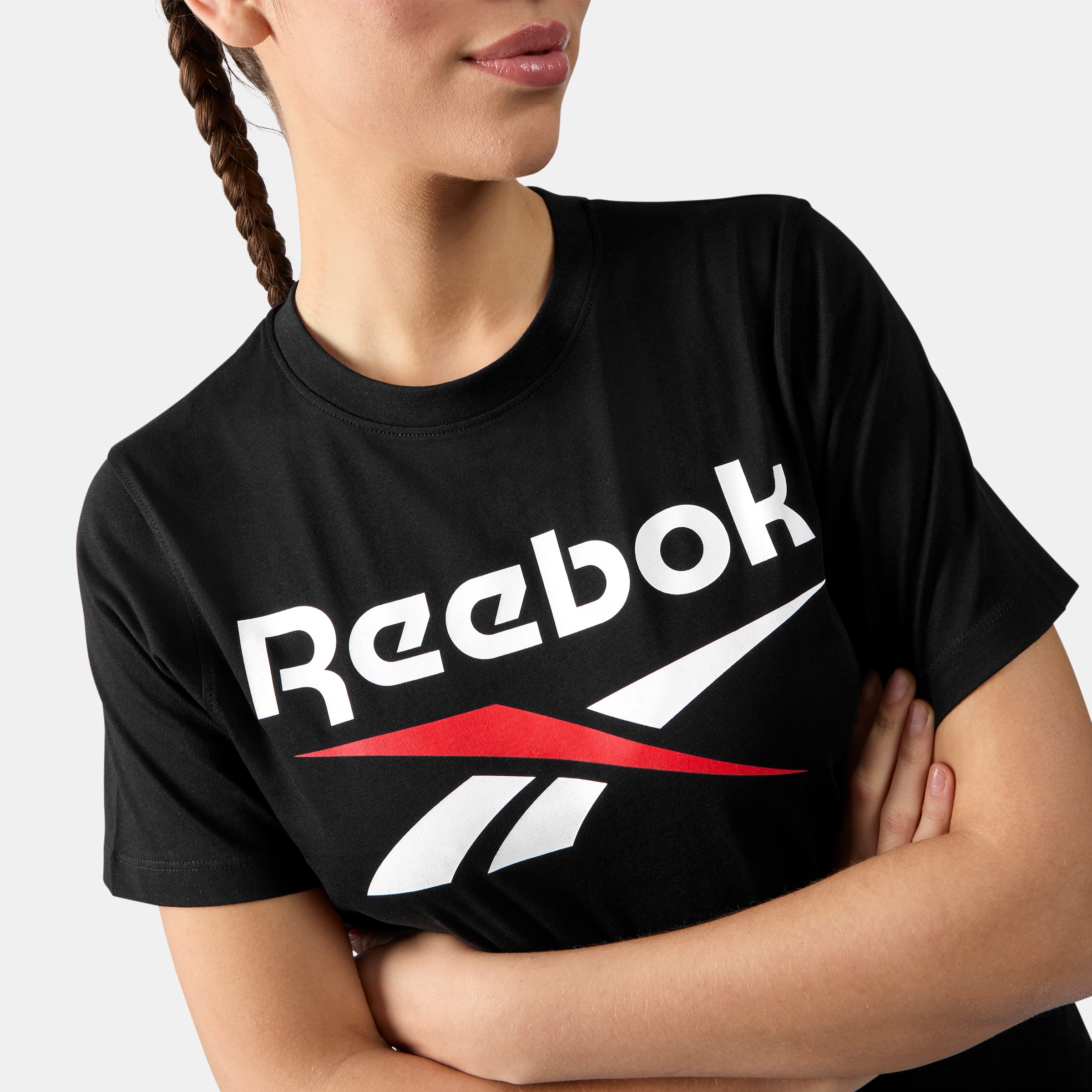 Camiseta de mujer Wren 2 Colour Logo Crew REEBOK - Negro Negro-4