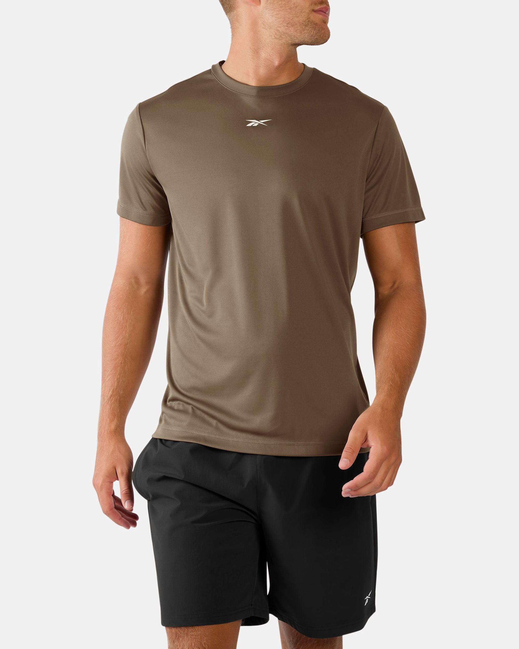 Camiseta de hombre ID Train SS Tech Tee Reebok - Marrón Marrón-1
