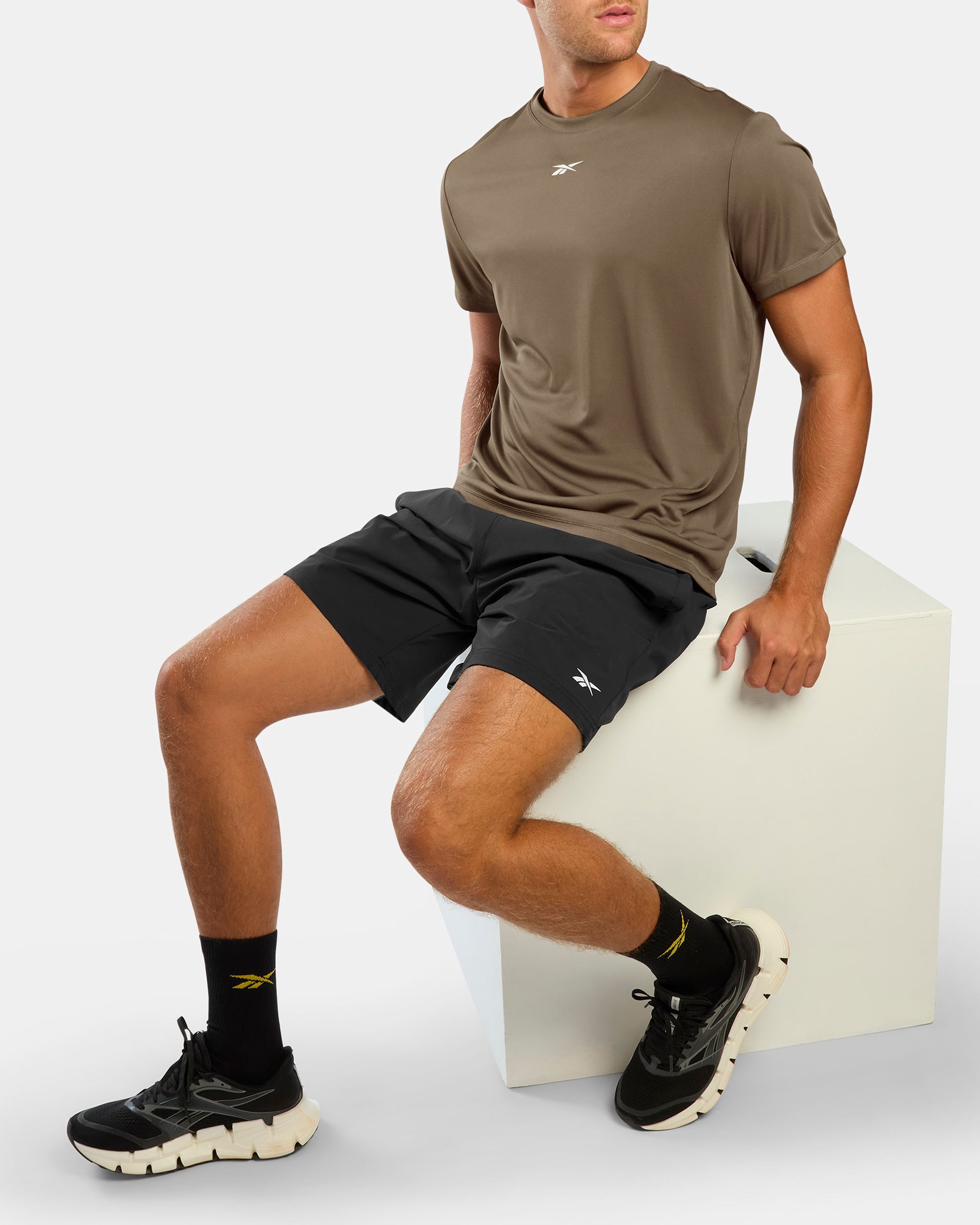 Camiseta de hombre ID Train SS Tech Tee Reebok - Marrón Marrón-3