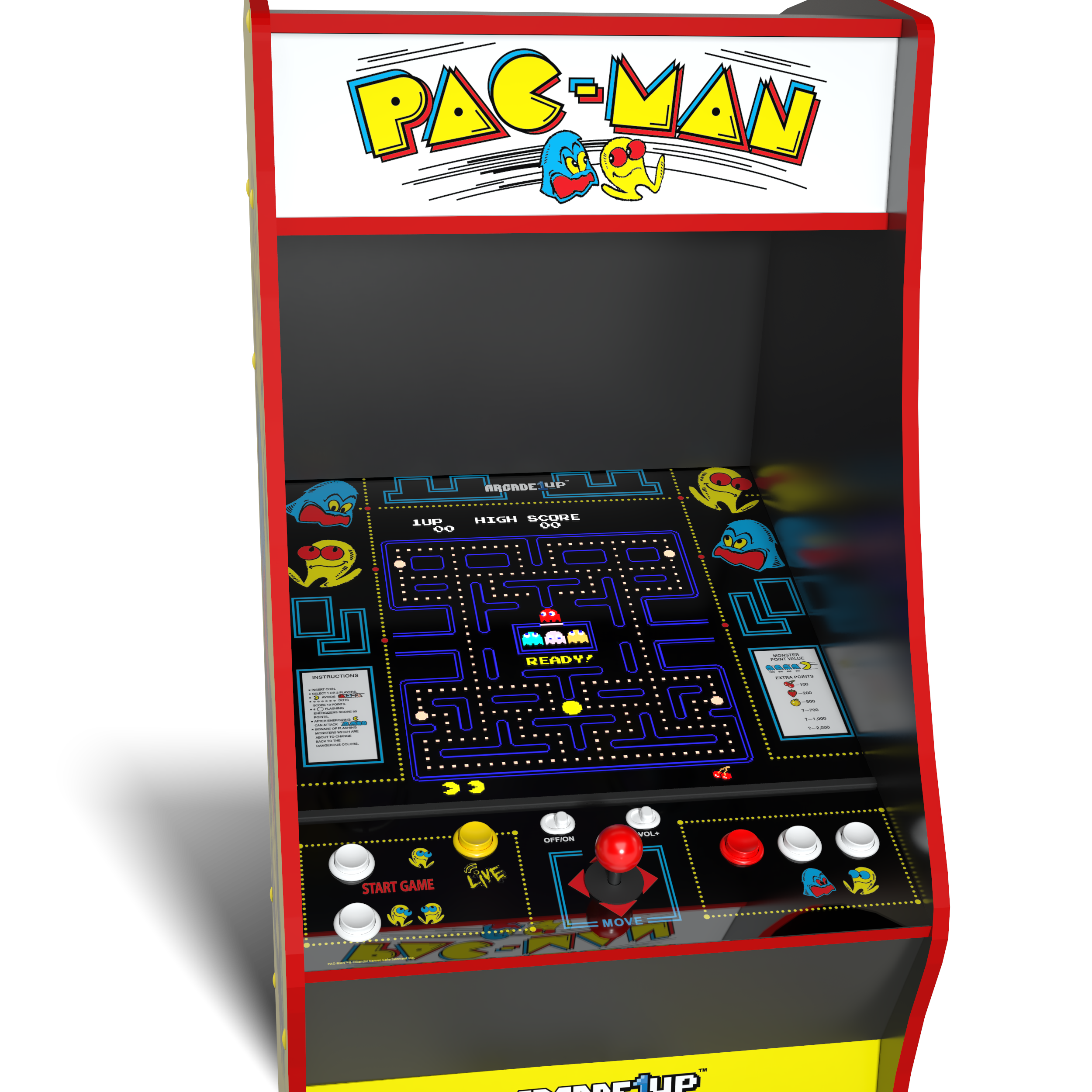 Máquina recreativa Deluxe Pac-Man Arcade1up Amarillo-6
