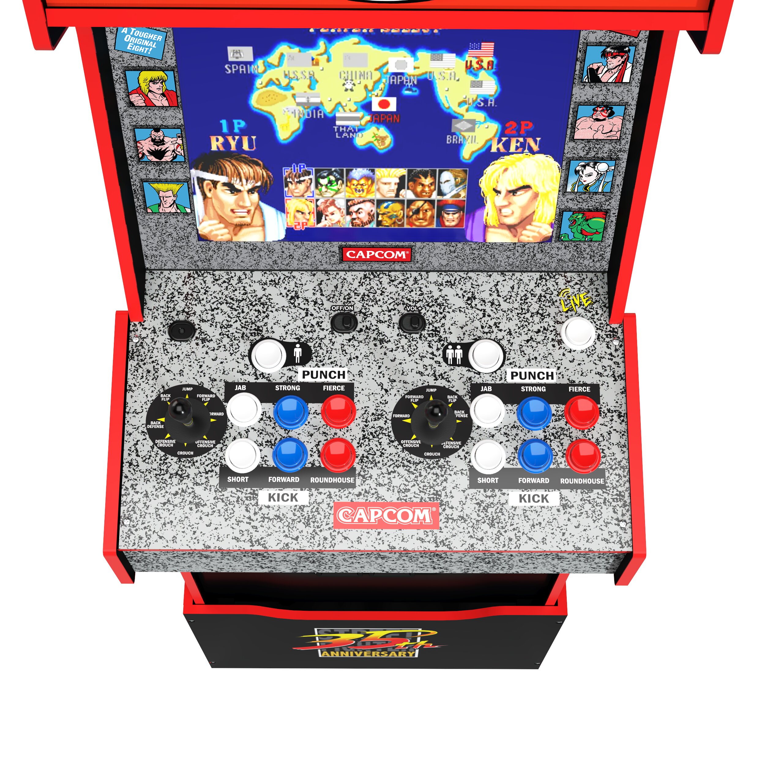 Imagen 4 de Máquina recreativa Turbo Street Fighter 14 in 1 Legacy con Wi-fi Arcade1up Blanco