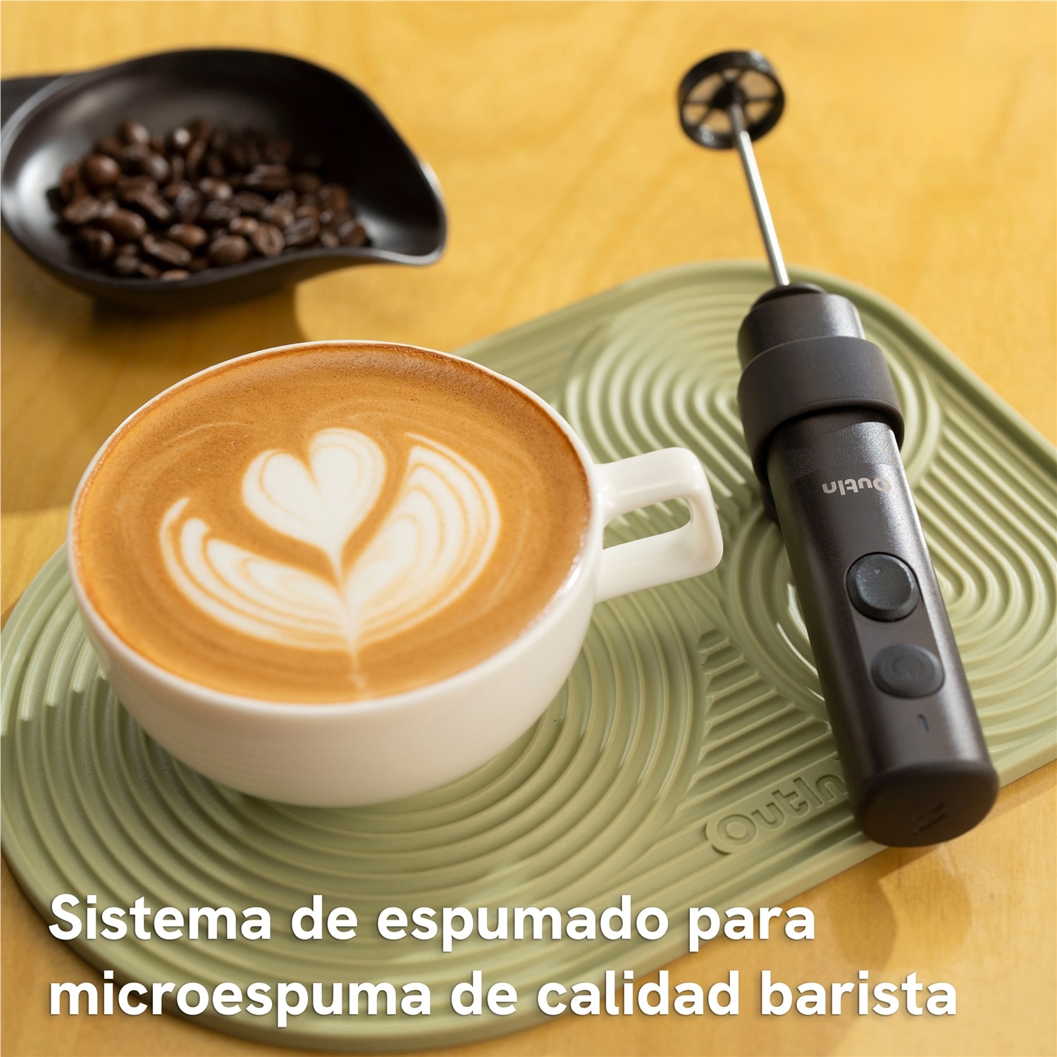 Imagen 4 de Espumador de leche portátil Outin LattoGo - Marrón Marrón