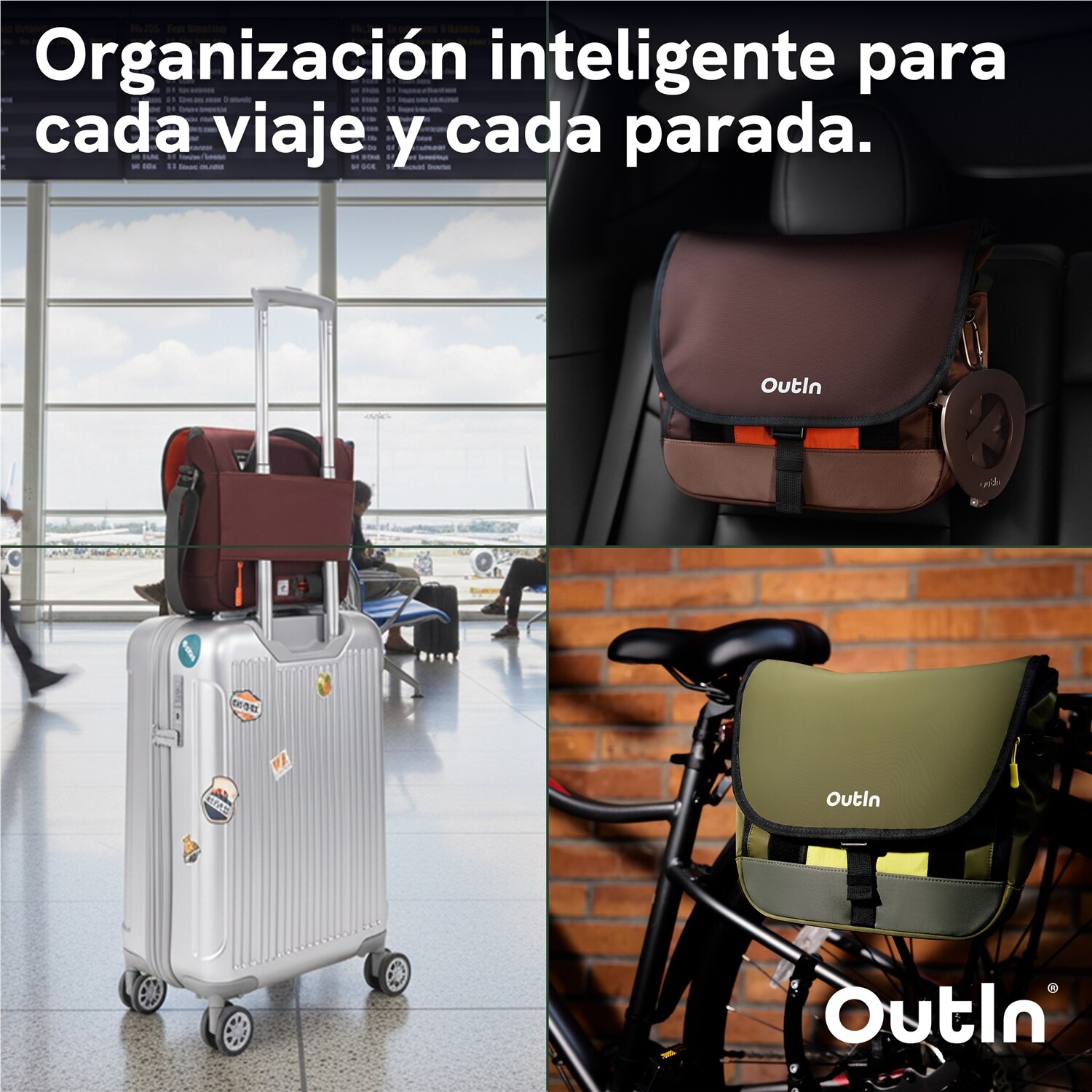 Imagen 4 de Bandolera Outin Flex Messenger resistente al agua - Marrón Marrón