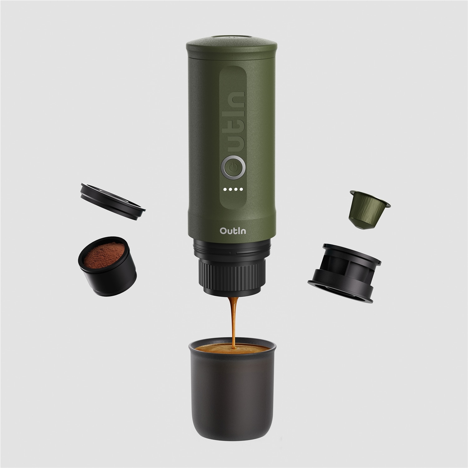 Imagen 1 de Cafetera espresso portátil Outin Nano Verde