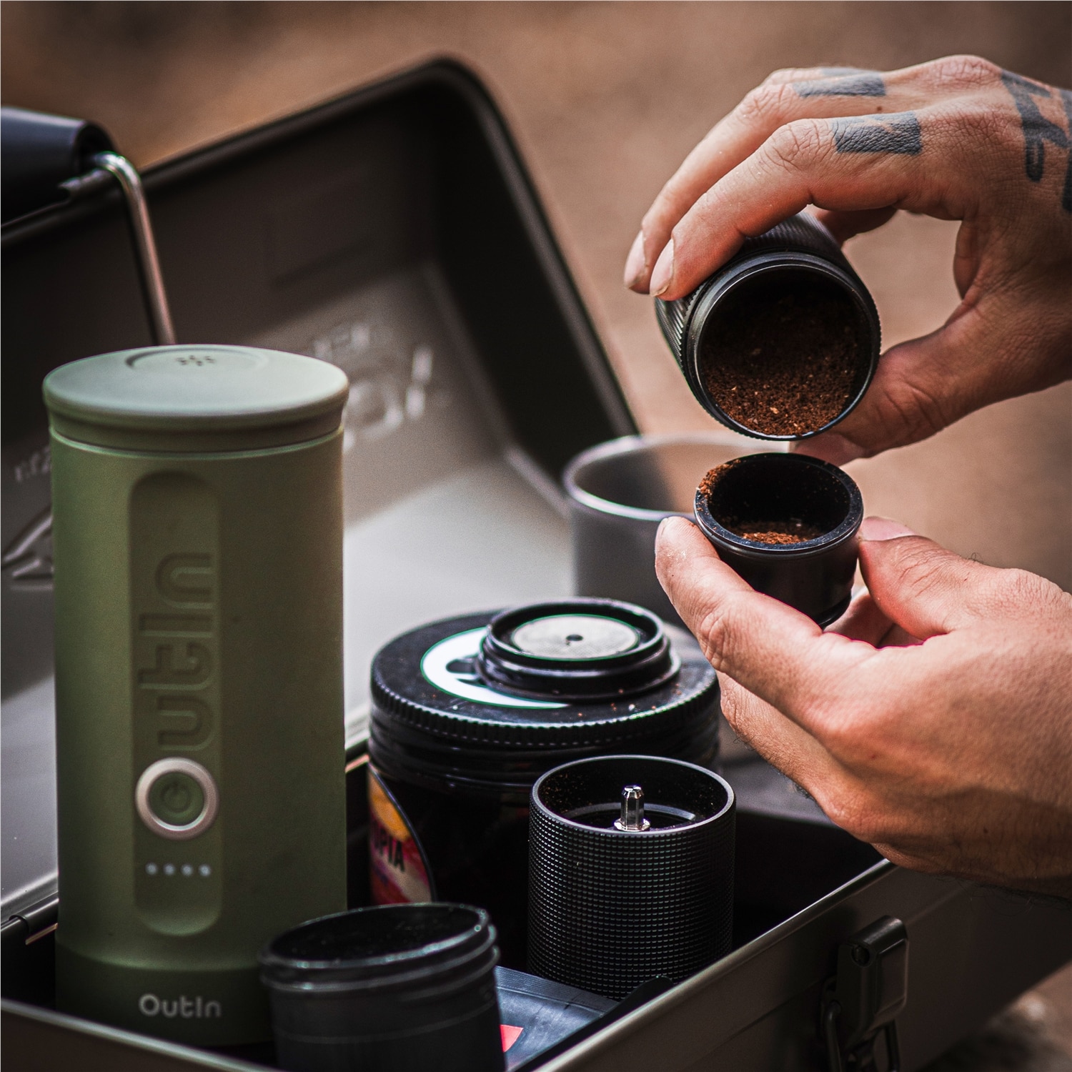 Imagen 3 de Cafetera espresso portátil Outin Nano - Verde Verde