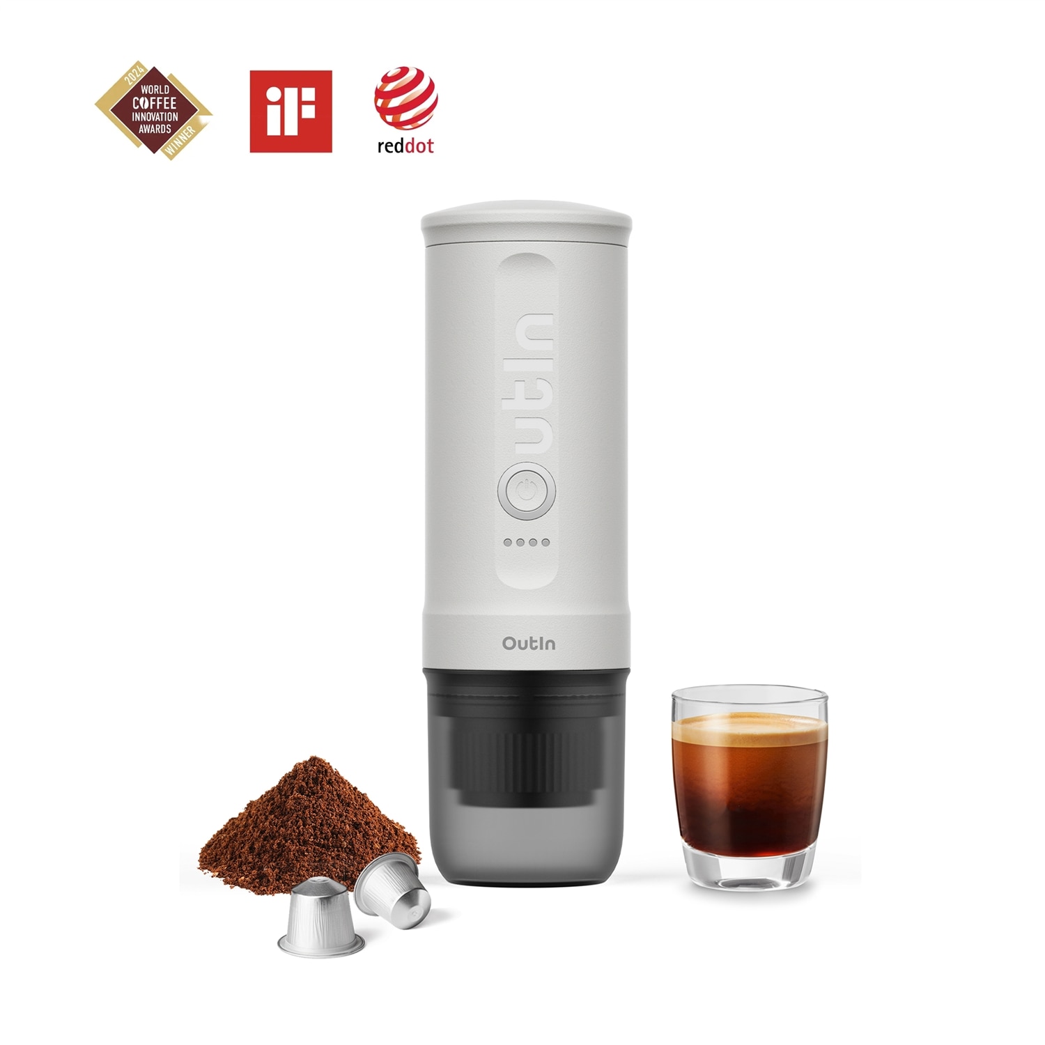 Imagen 3 de Cafetera espresso portátil Outin Nano - Blanco Blanco