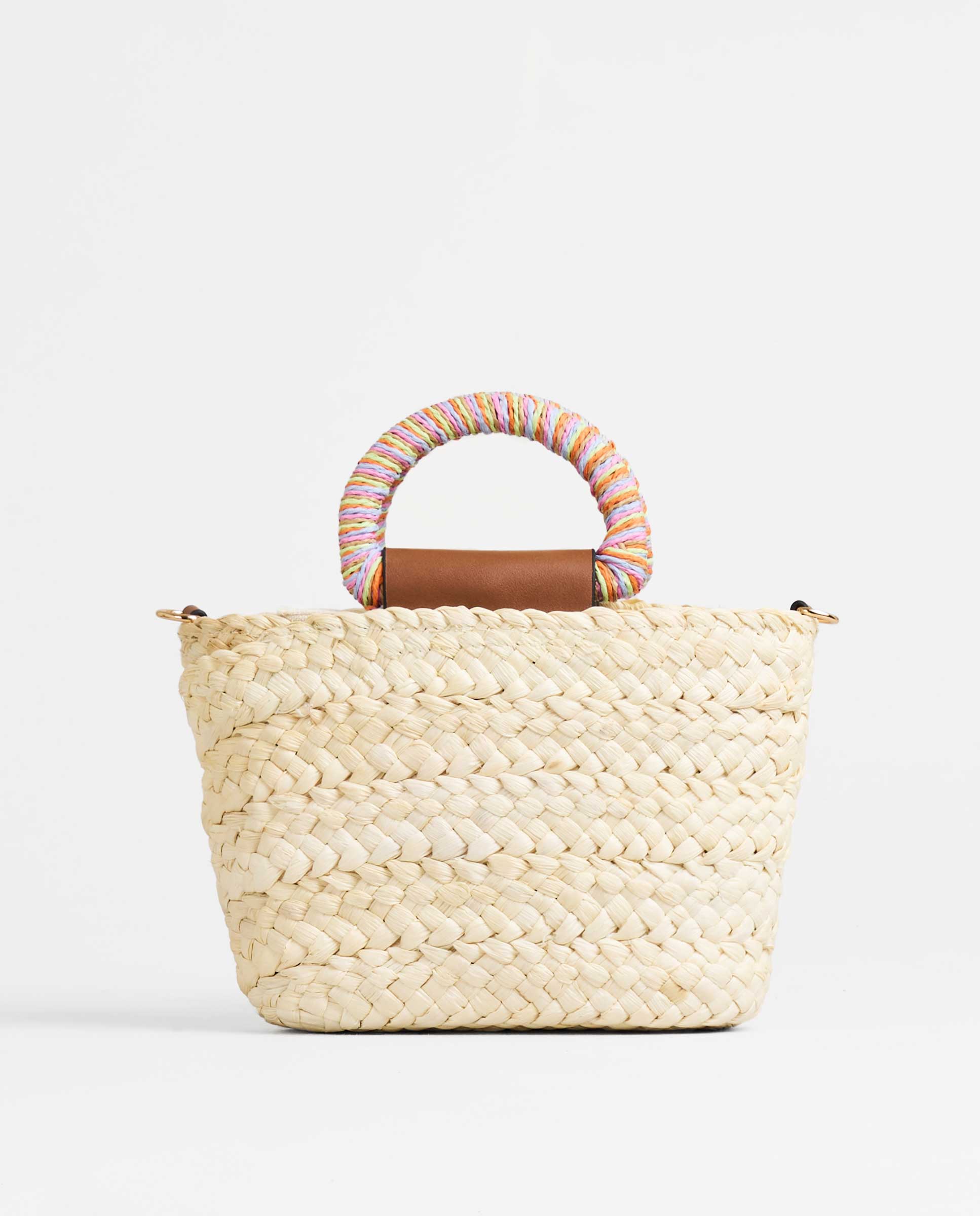 Bolso de mano de asa rafia color natural