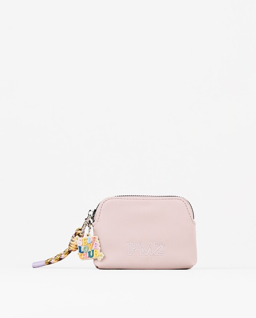 Imagen 0 de Monedero de mujer pequeño de nylon color rosa pastel
