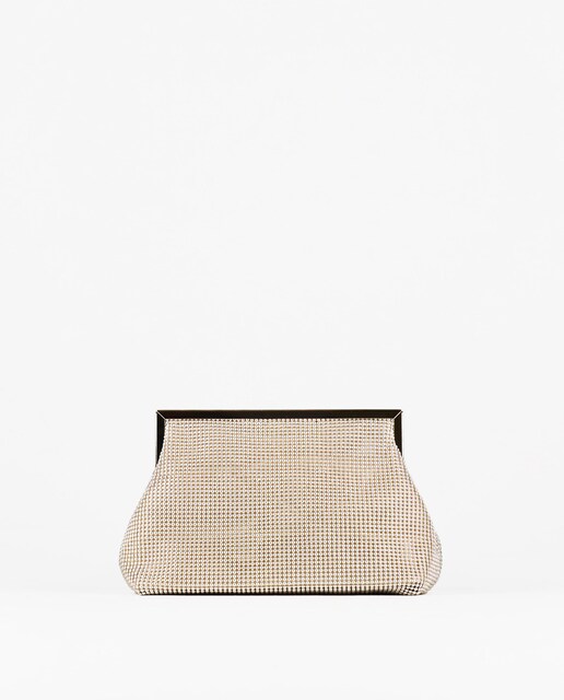 Imagen 0 de Bolso de fiesta estilo clutch con strass color dorado