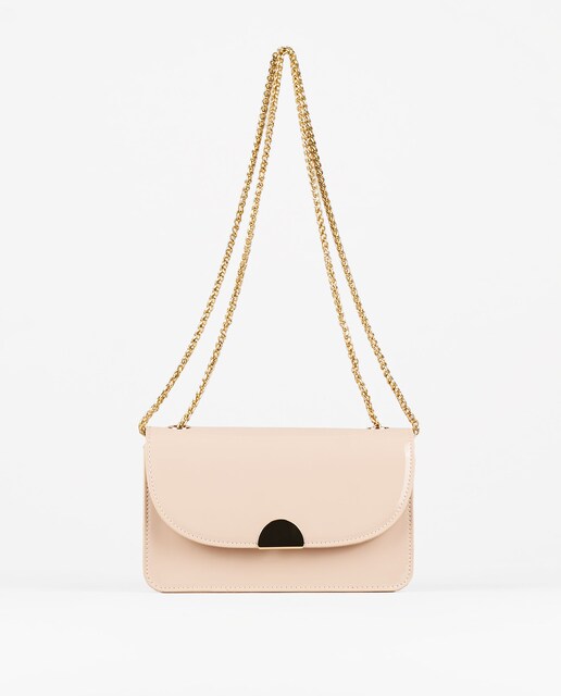 Imagen 0 de Bolso de fiesta bandolera efecto charol color nude