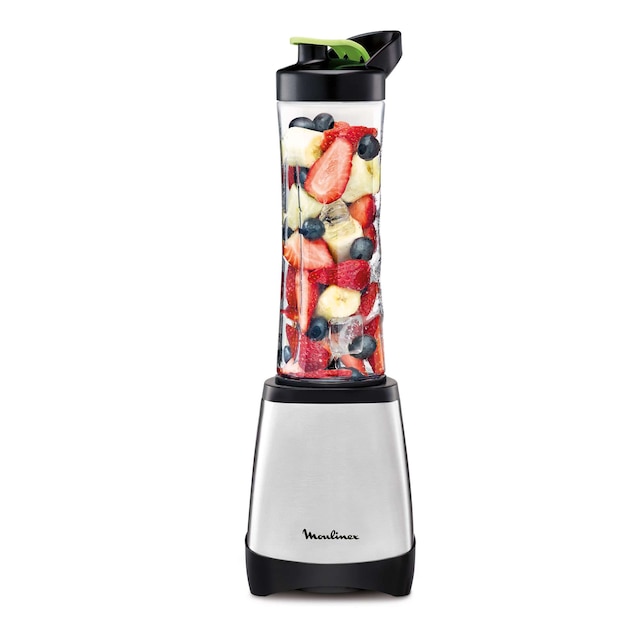 Batidora de vaso personal Moulinex LM1A0D Smoothie Twist, botella para llevar, 300 W (0,6 l.)