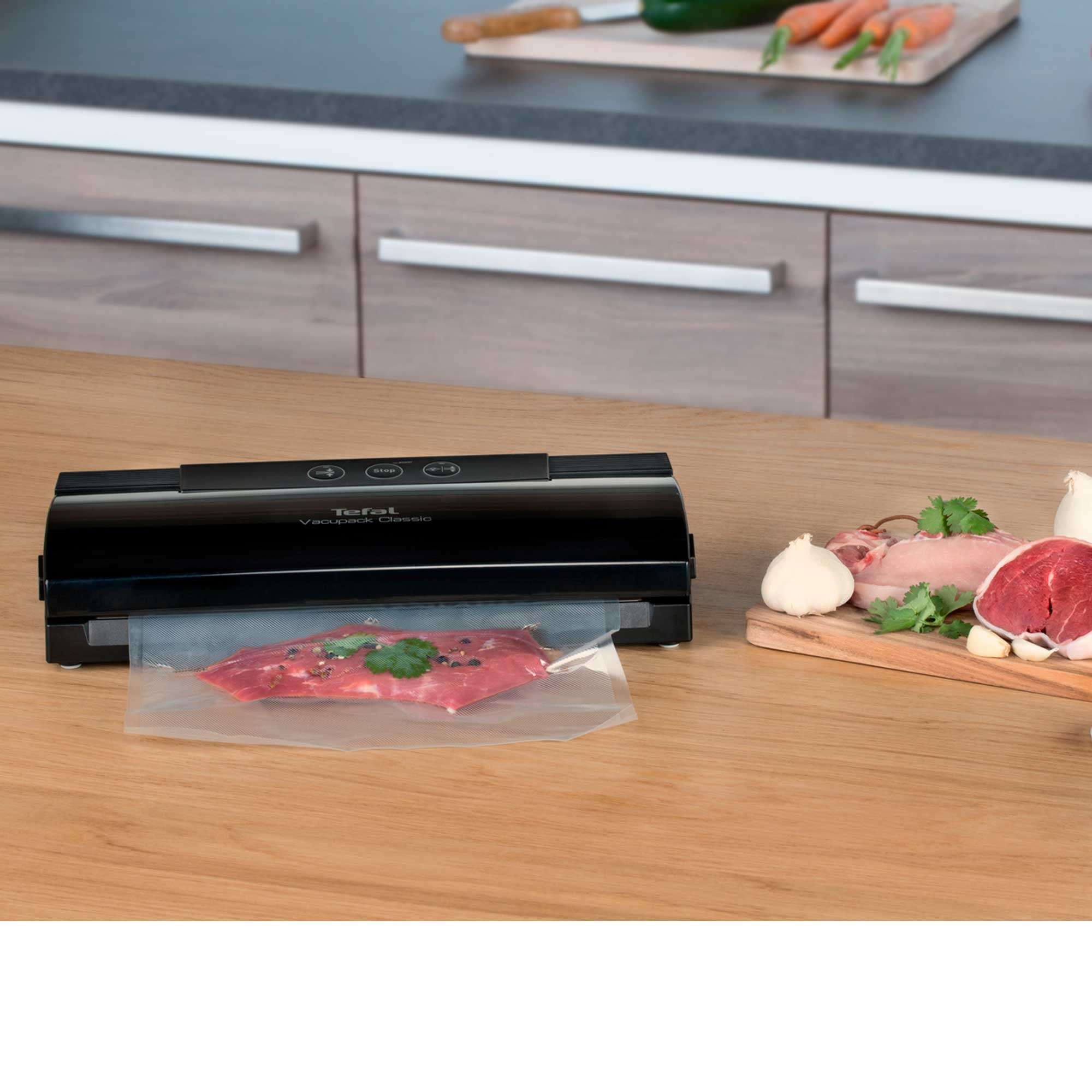 Envasadora al vacío Tefal VT254 Vacupack Classic con 18 bolsas de dos tamaños - Negro Negro-5