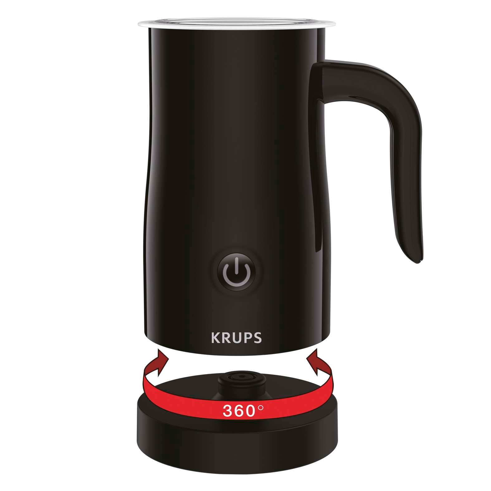 Espumador de leche eléctrico Krups XL1008 para cappuccino y bebidas con leche caliente - Negro Negro-5