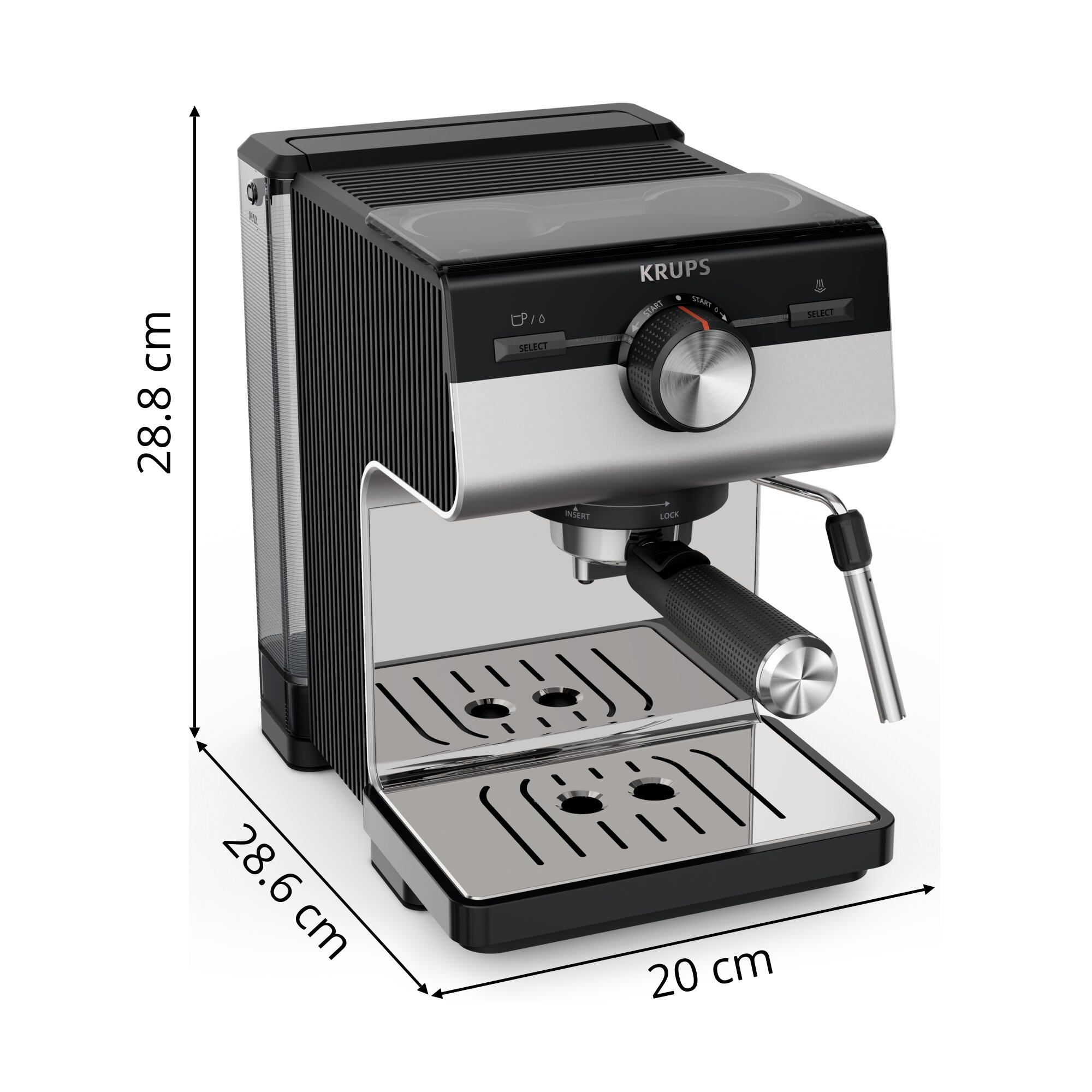 Imagen 4 de Cafetera espresso manual Krups XP384 Authentic 15 bares de presión y 2L de capacidad - Negro Negro